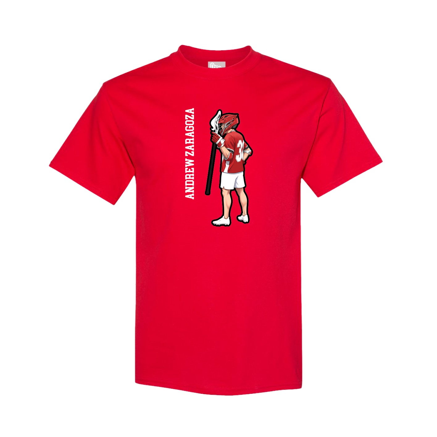 Tee — Name Vertical in Red