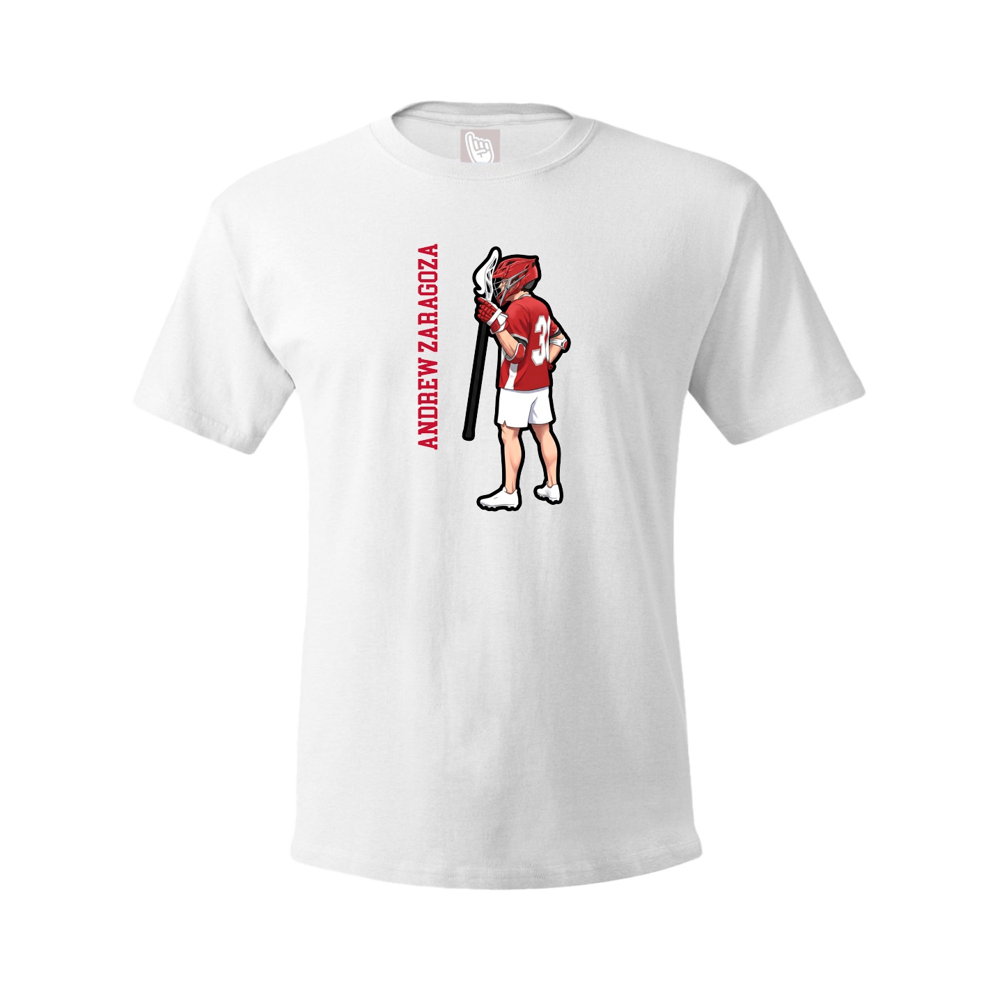 Youth Tee — Name Vertical in White