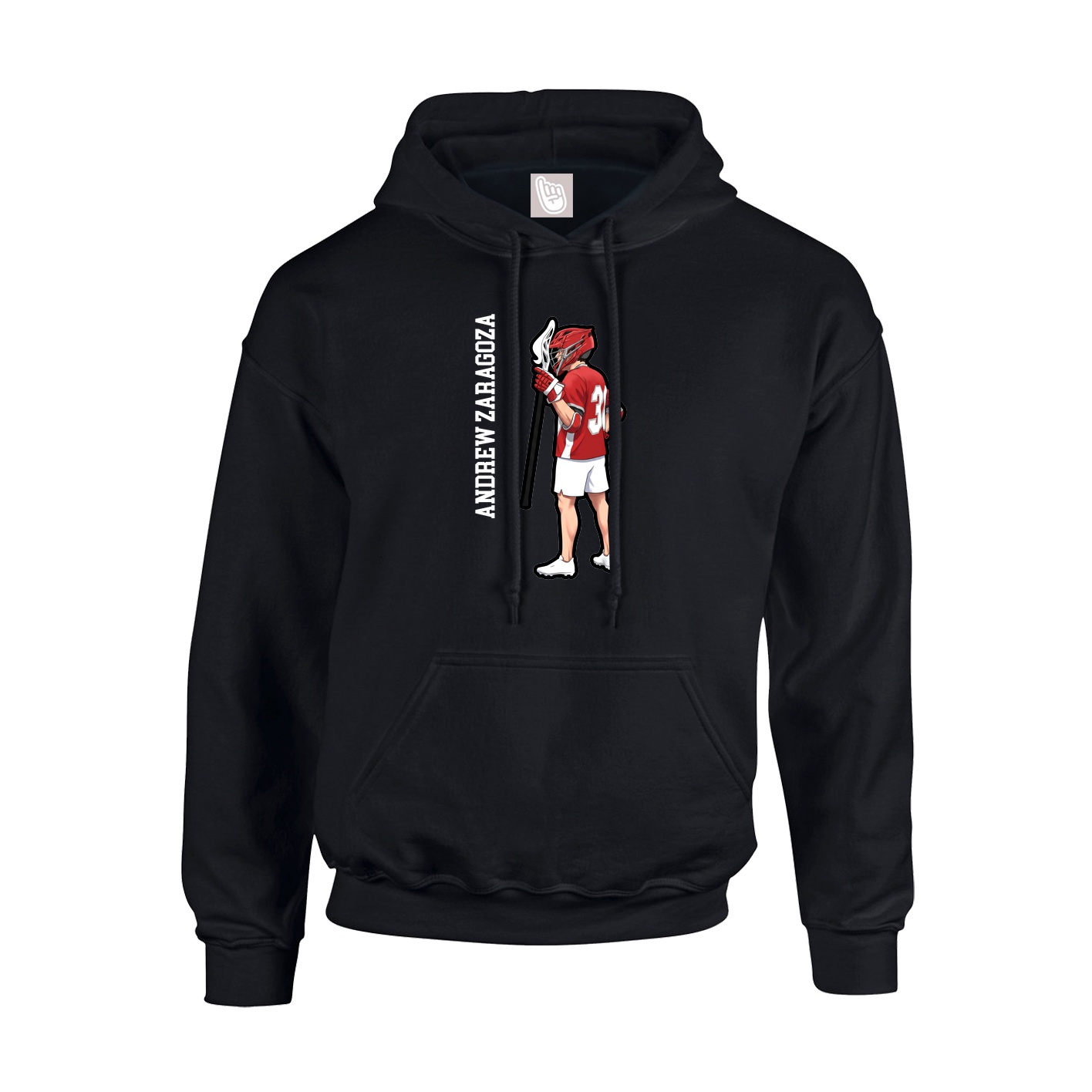 Youth Hoodie — Name Vertical in Black