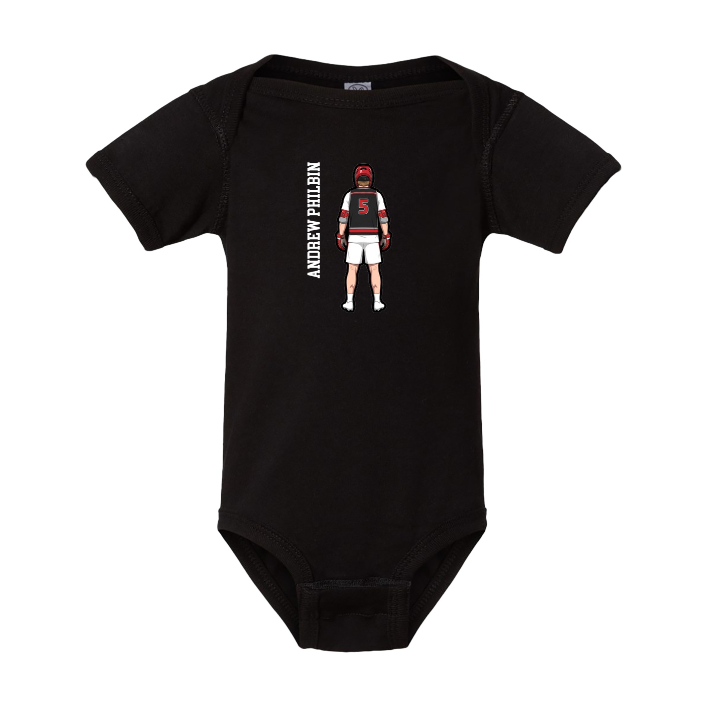 Baby Onesie — Name Vertical in Black