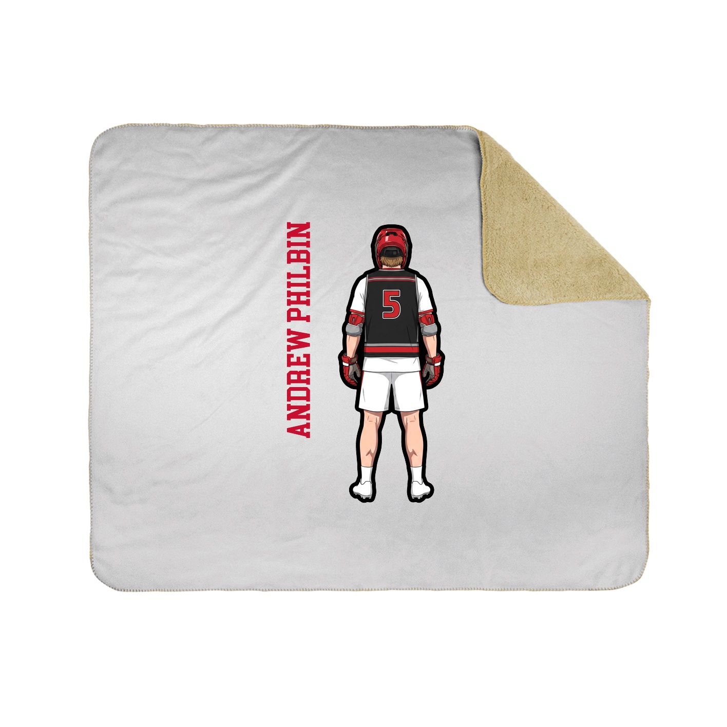 Throw Blanket — Name Vertical in White