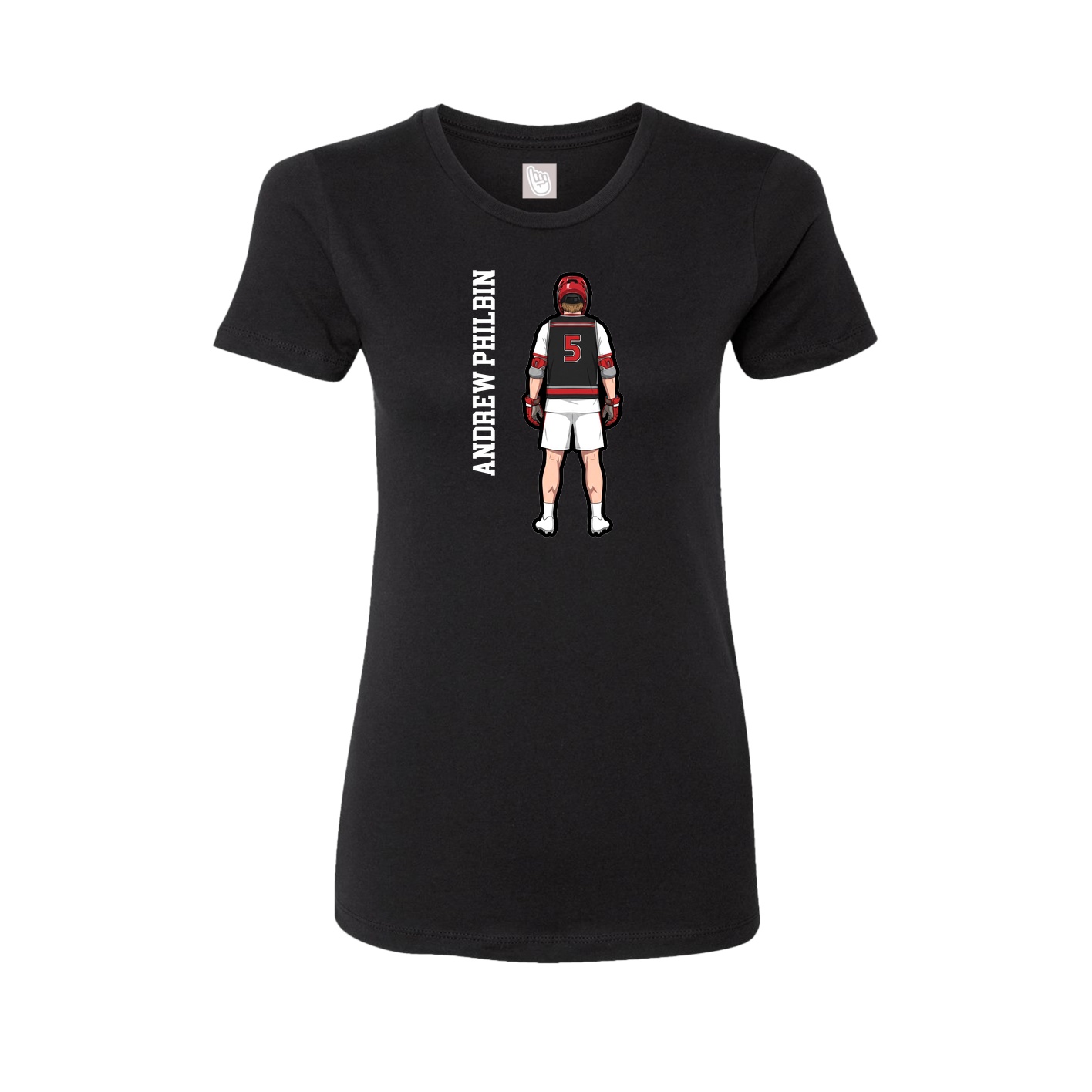 Womens Tee — Name Vertical in Black
