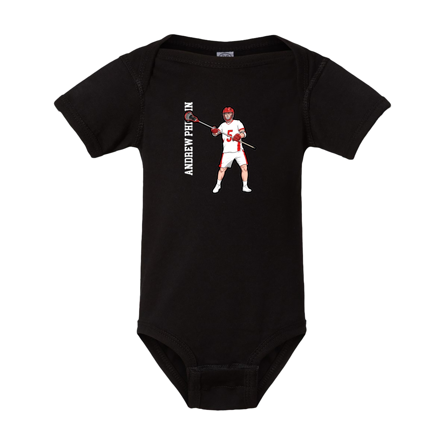 Baby Onesie — Name Vertical in Black