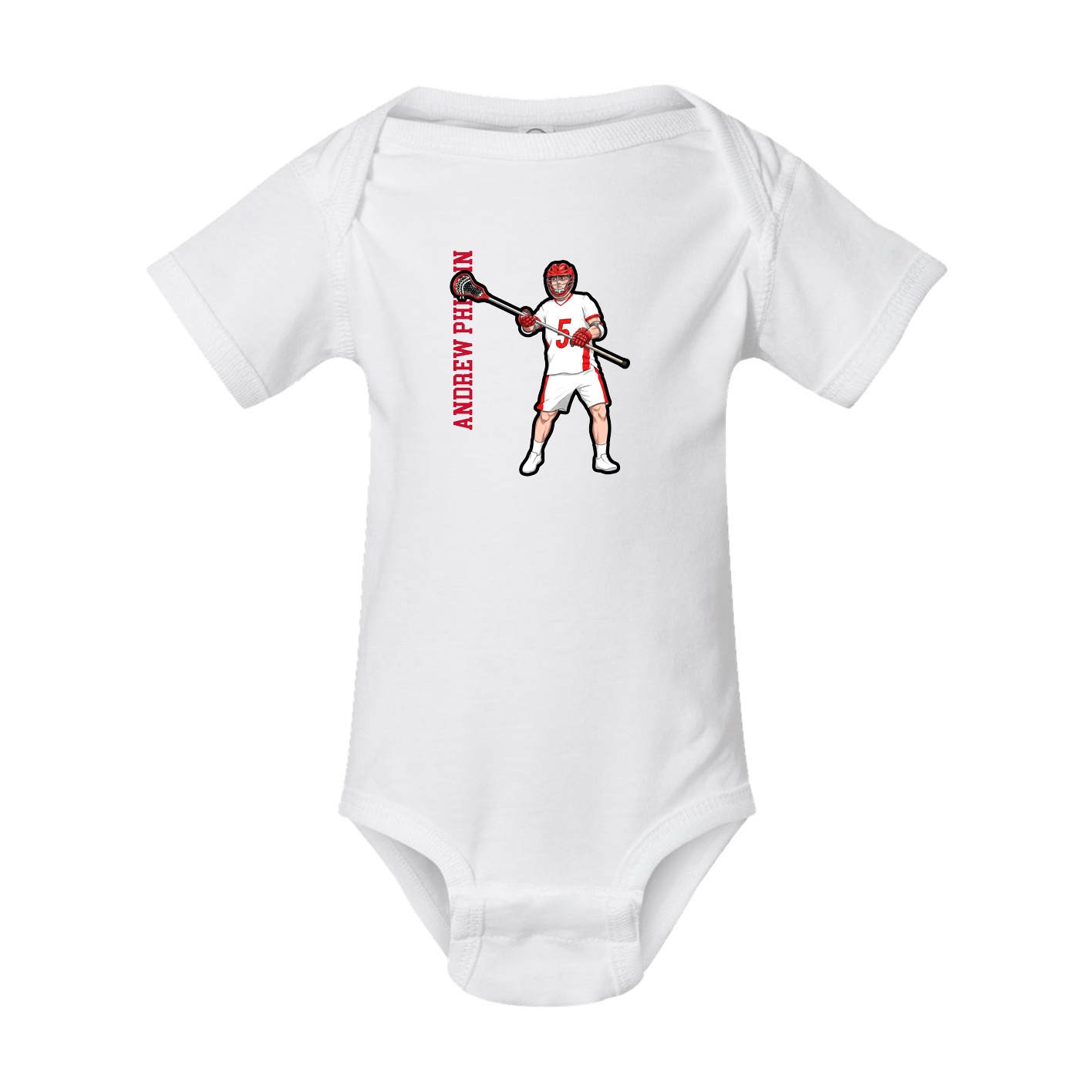 Baby Onesie — Name Vertical in White