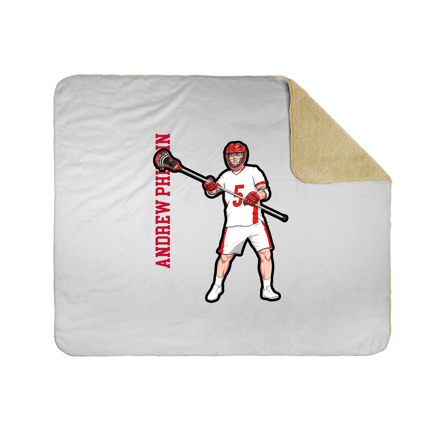 Throw Blanket — Name Vertical in White