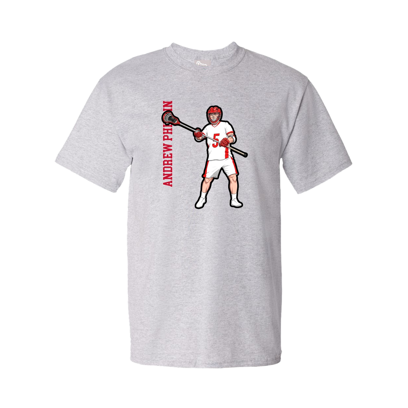 Tee — Name Vertical in Grey