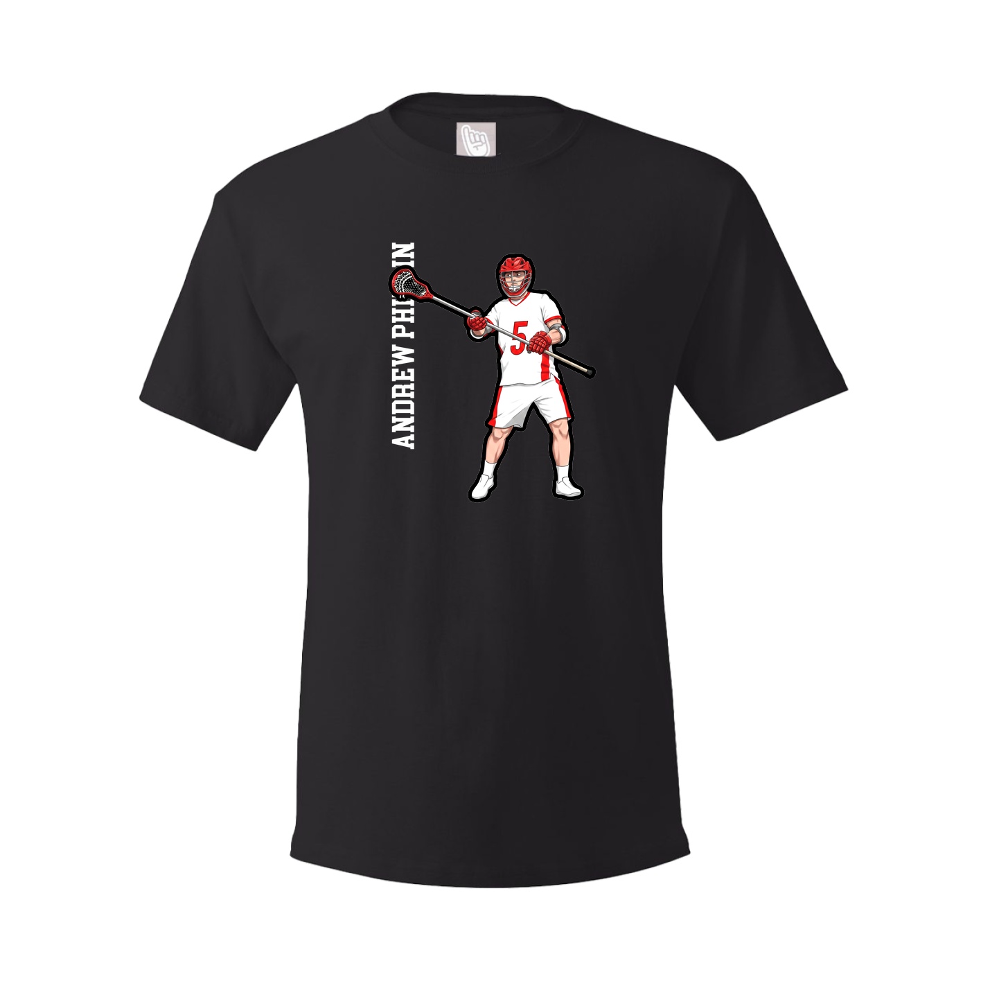 Youth Tee — Name Vertical in Black