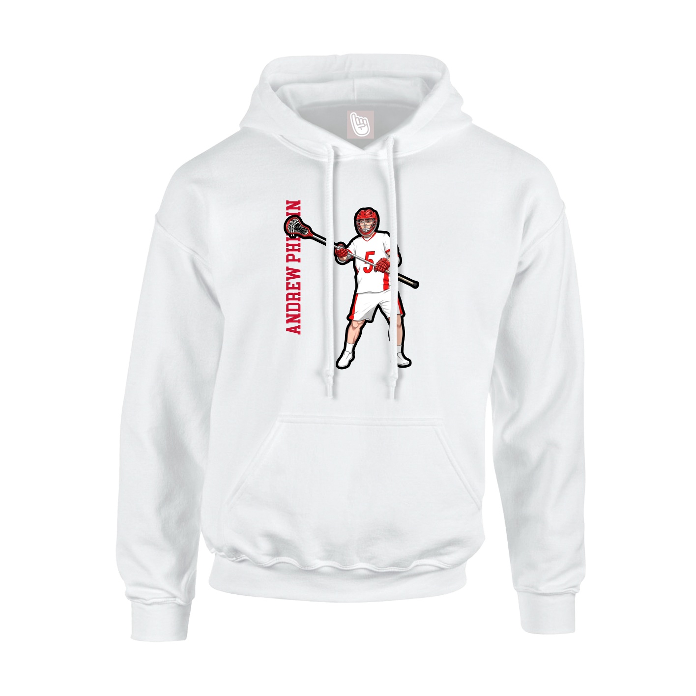 Hoodie — Name Vertical in White