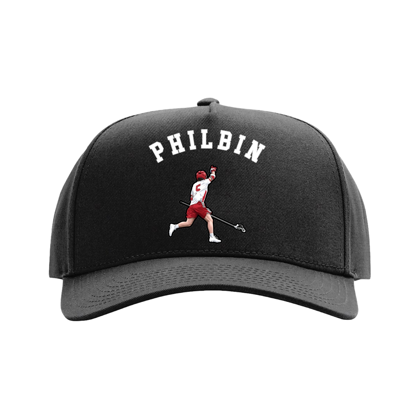 Full Fabric Five-Panel Champ Cap — Shirsey Arch in Black