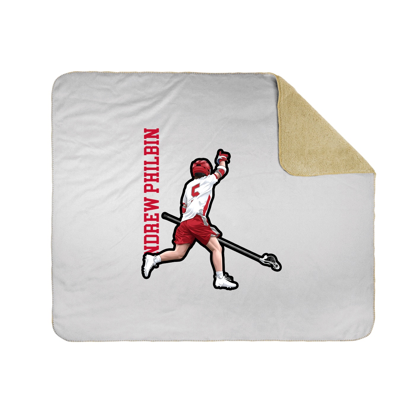 Throw Blanket — Name Vertical in White