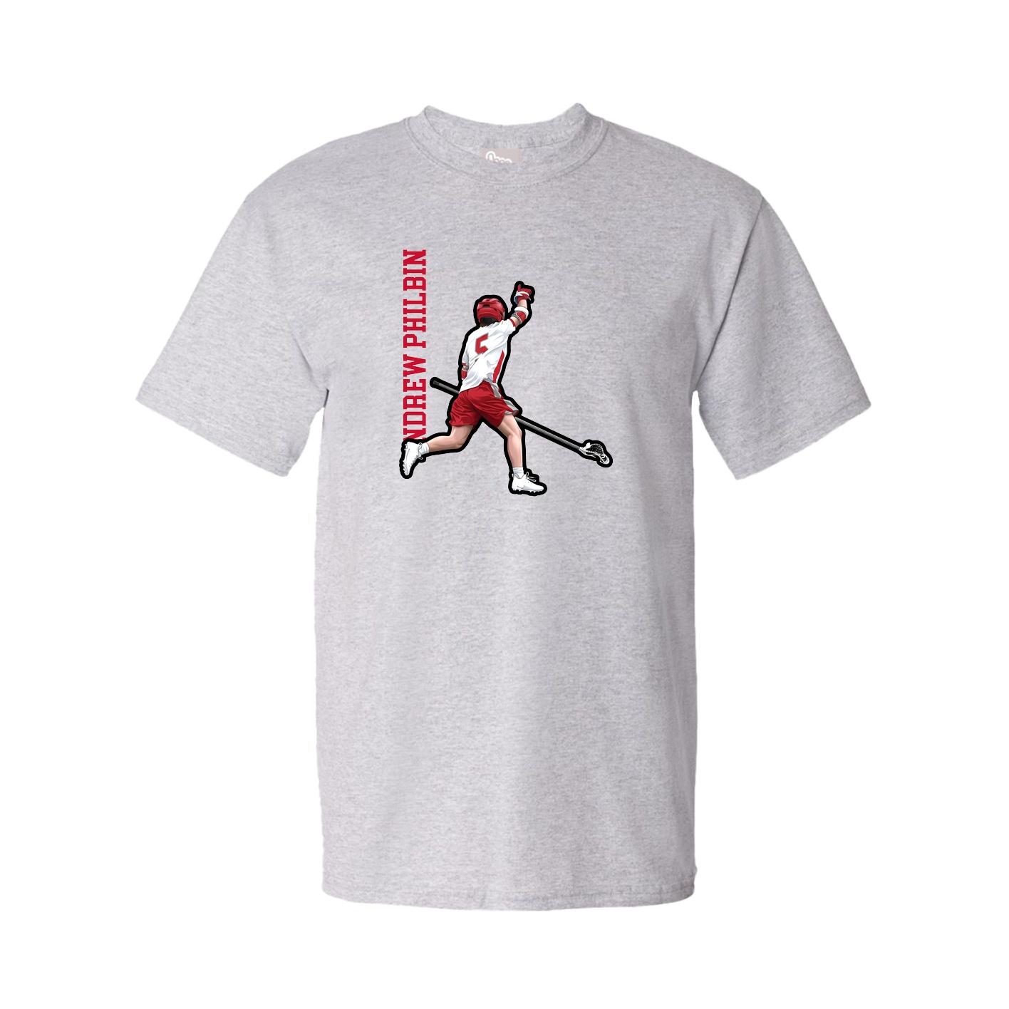 Tee — Name Vertical in Grey