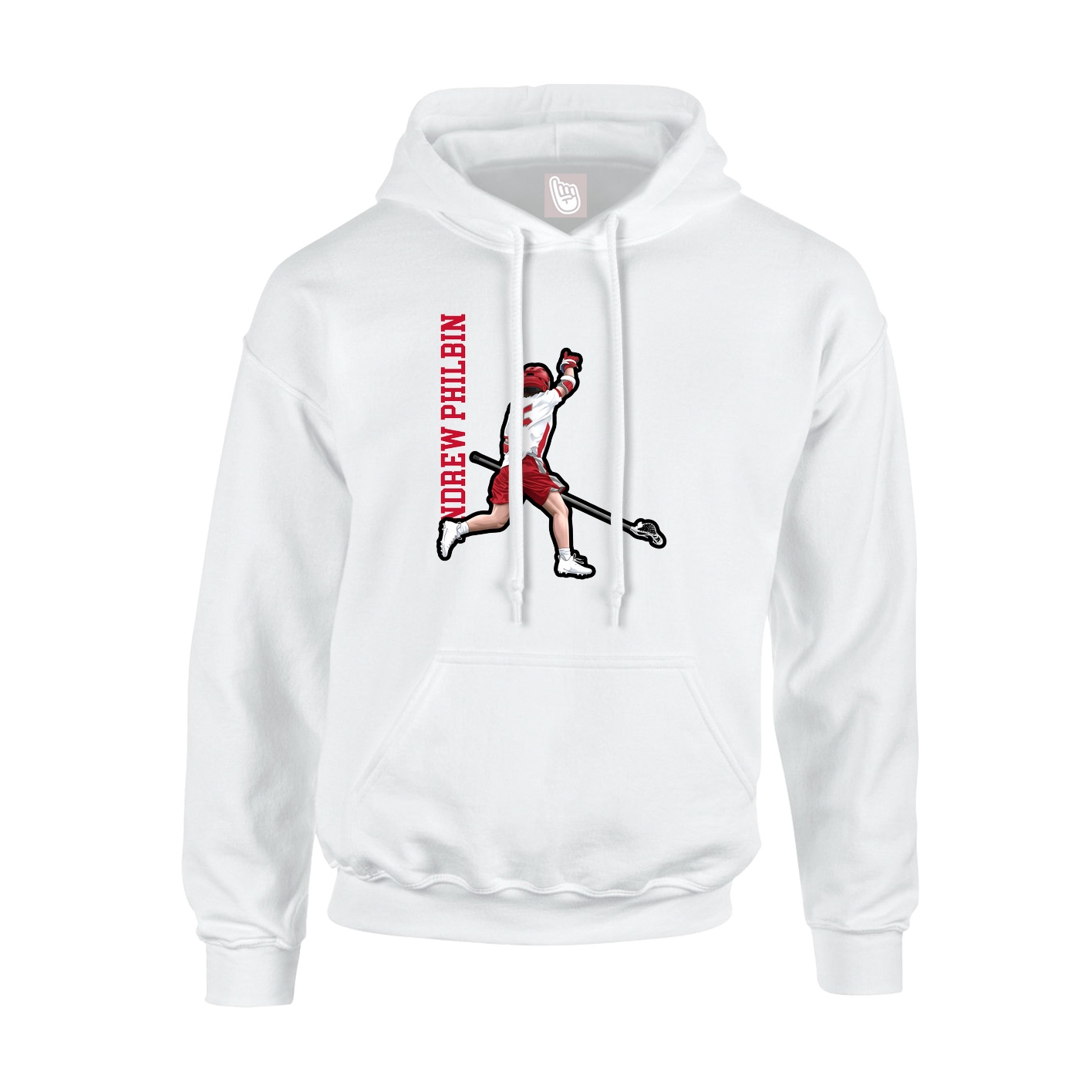 Hoodie — Name Vertical in White