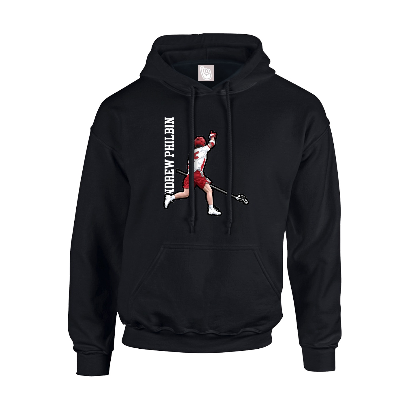 Youth Hoodie — Name Vertical in Black