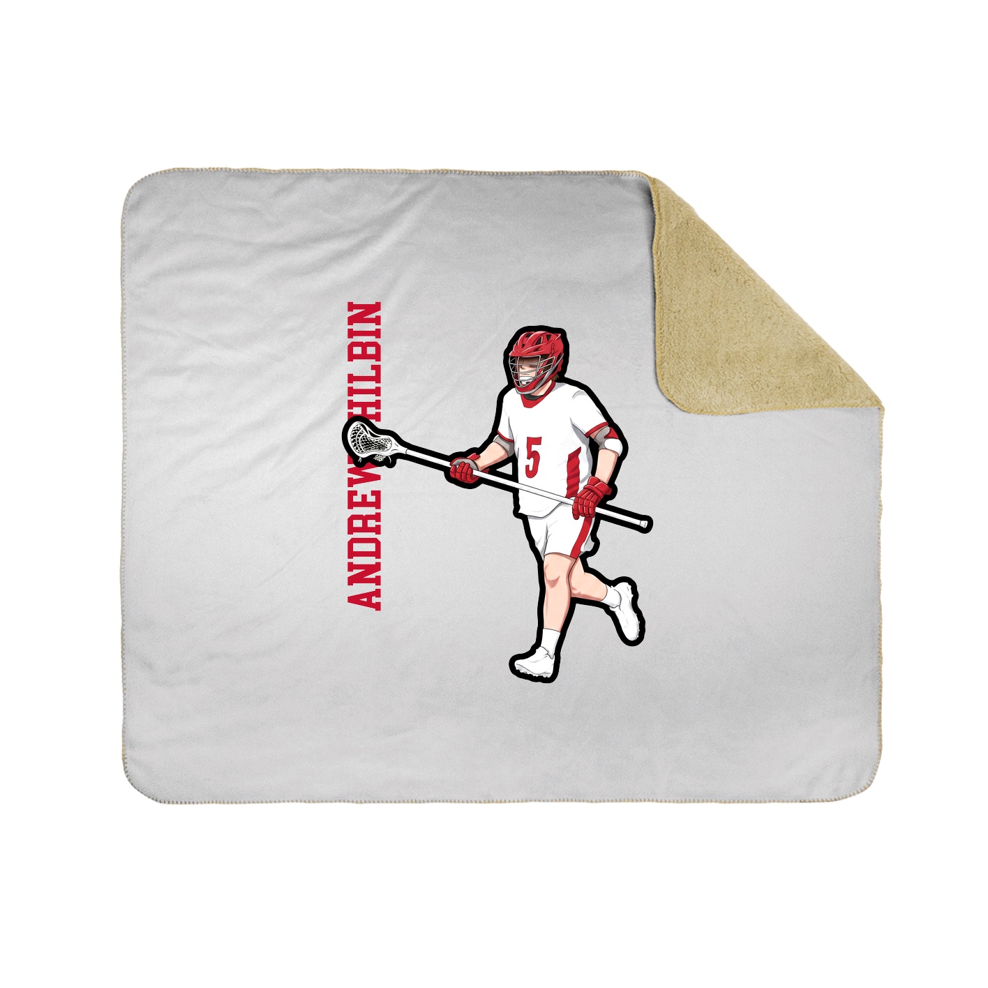 Throw Blanket — Name Vertical in White