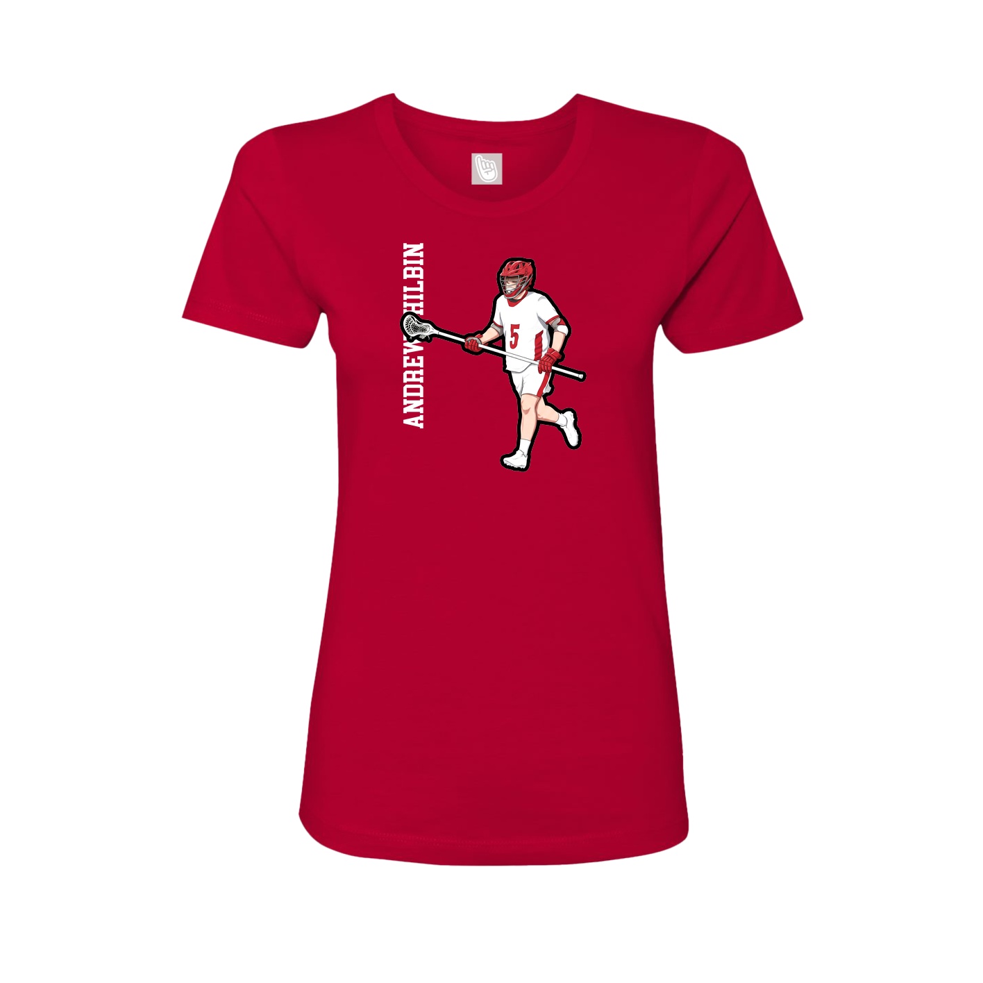 Womens Tee — Name Vertical in Red