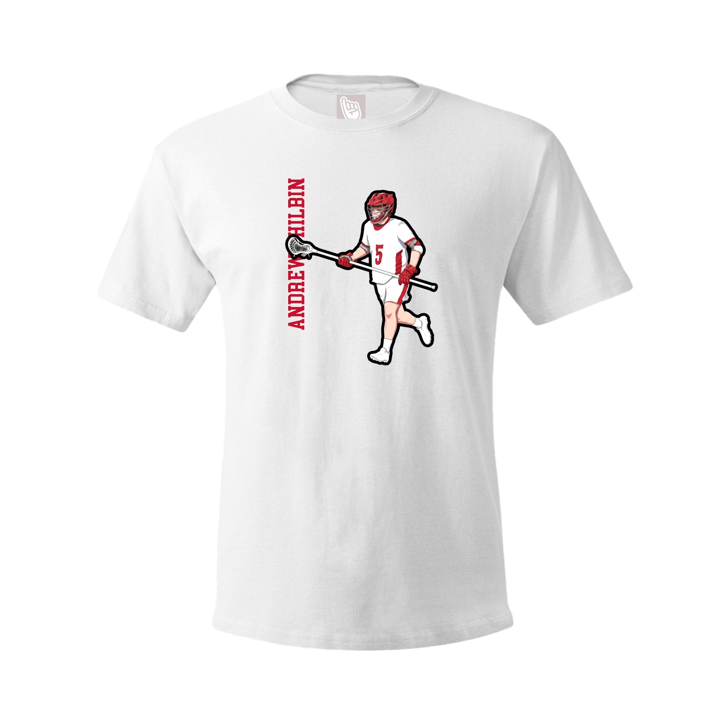 Youth Tee — Name Vertical in White