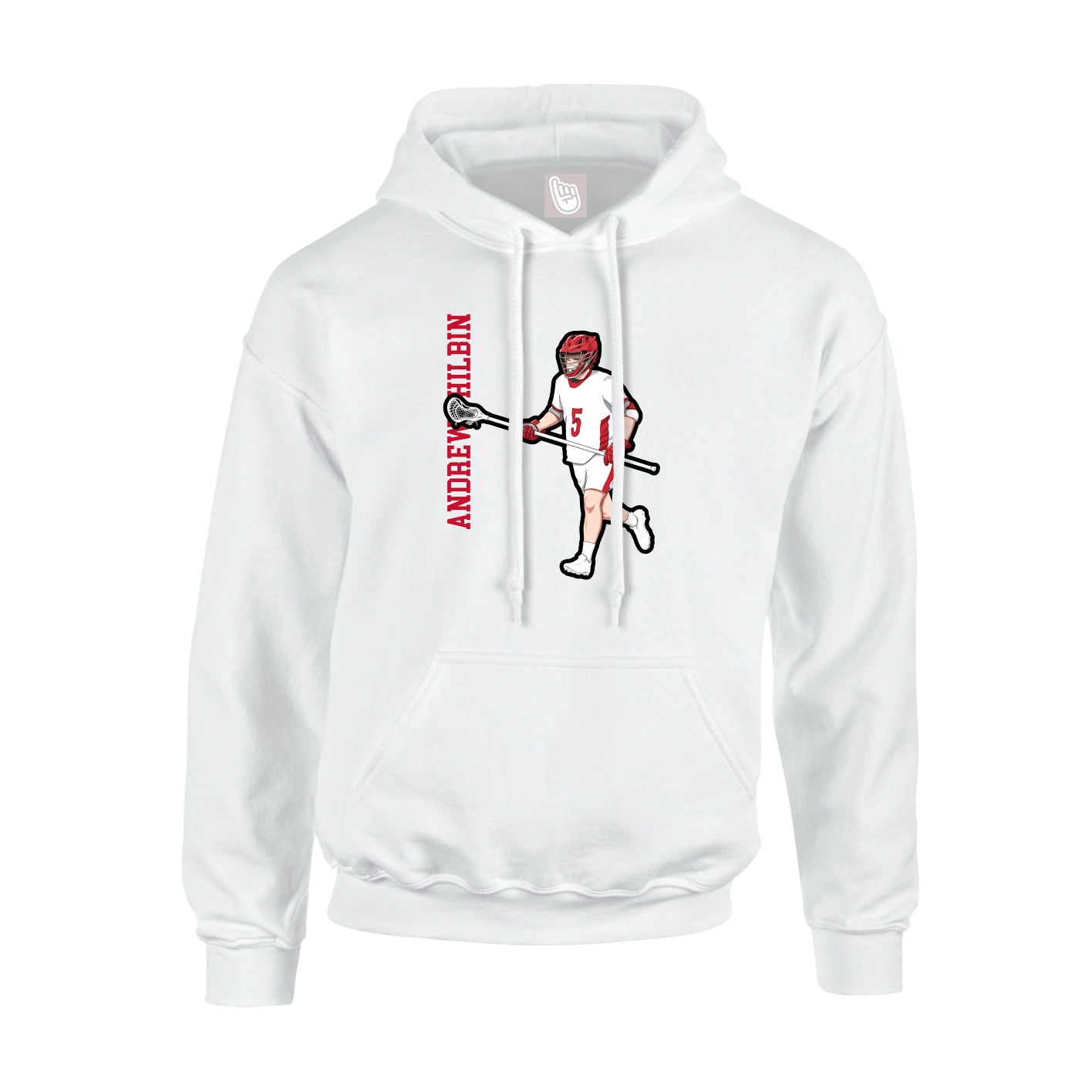 Hoodie — Name Vertical in White