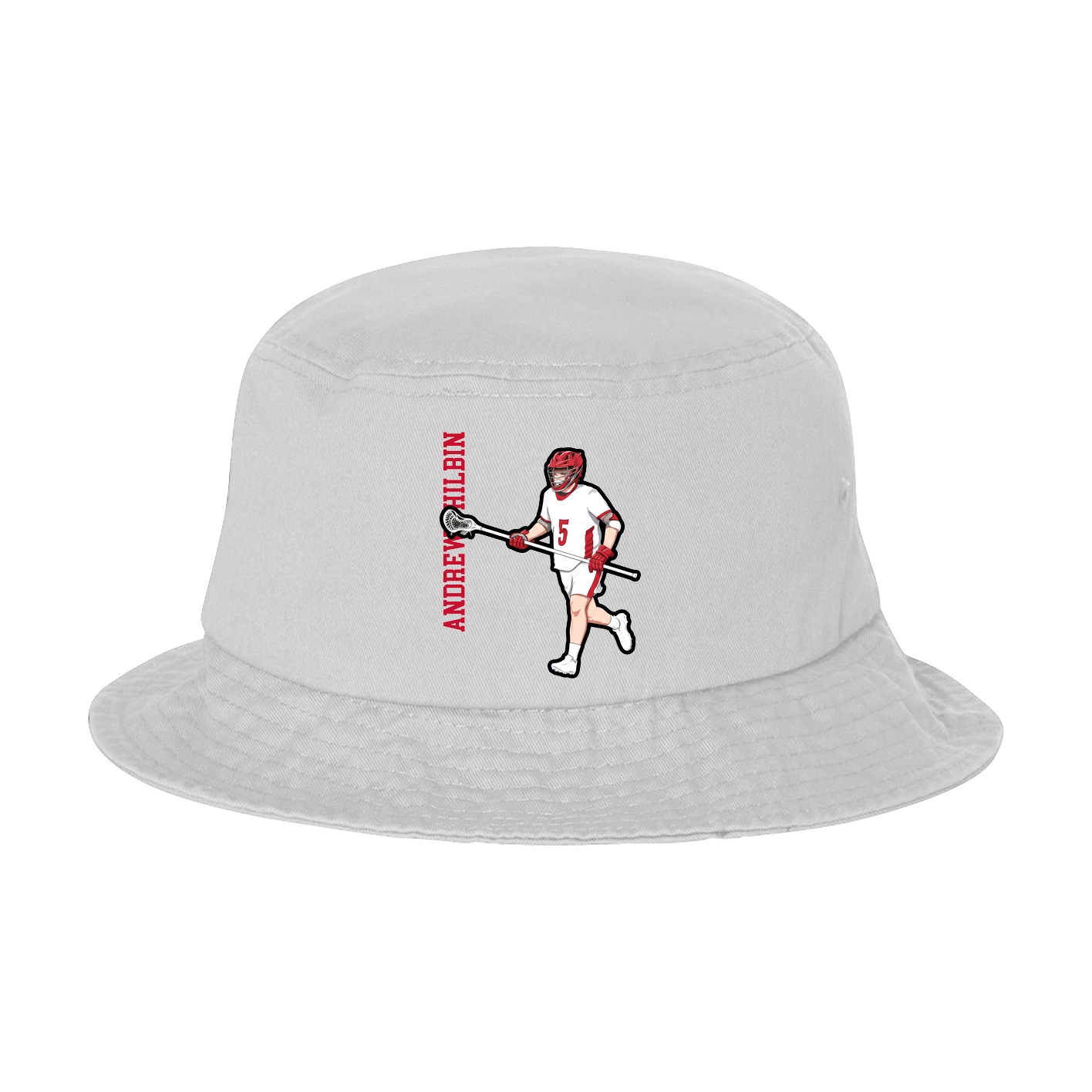 Bucket Cap — Name Vertical in White