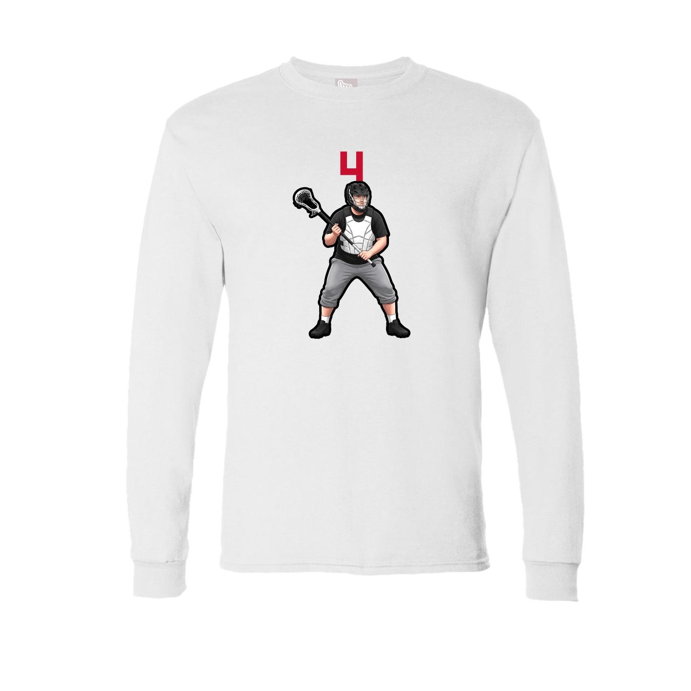 Long Sleeve Tee — Number Top in White