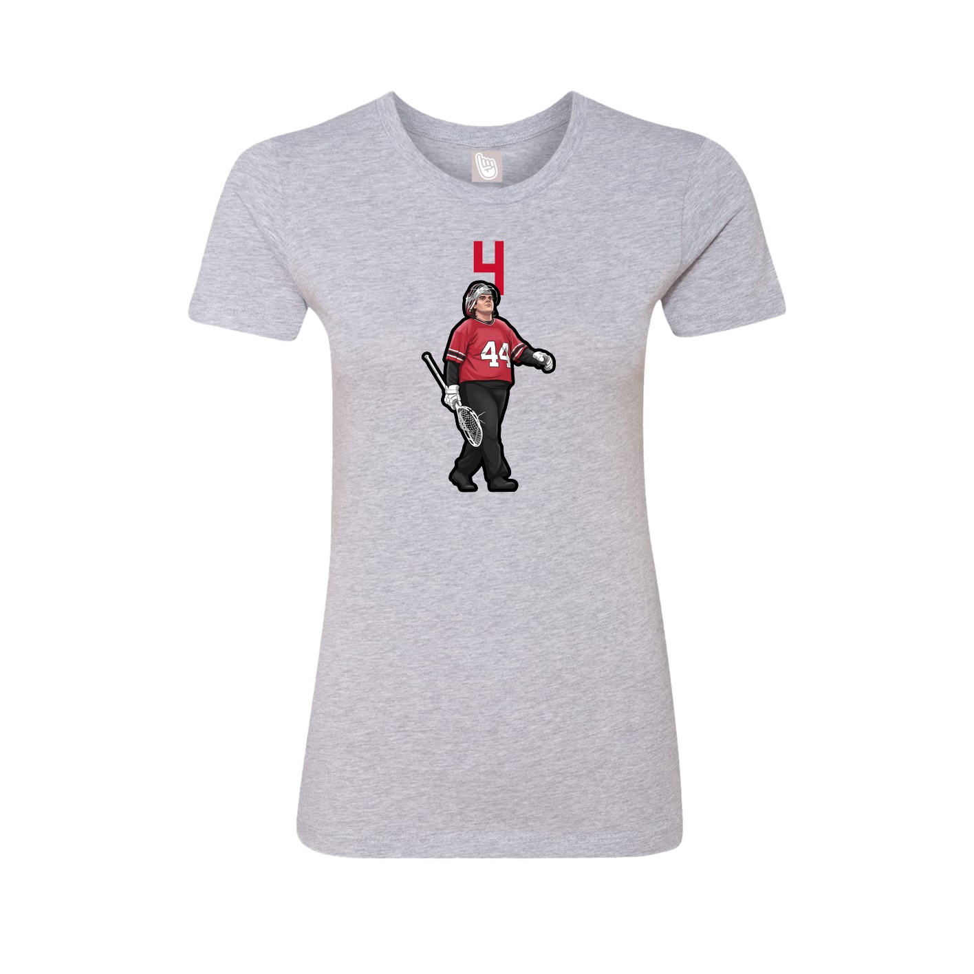 Fitted Women's Tee — Number Top in Grey