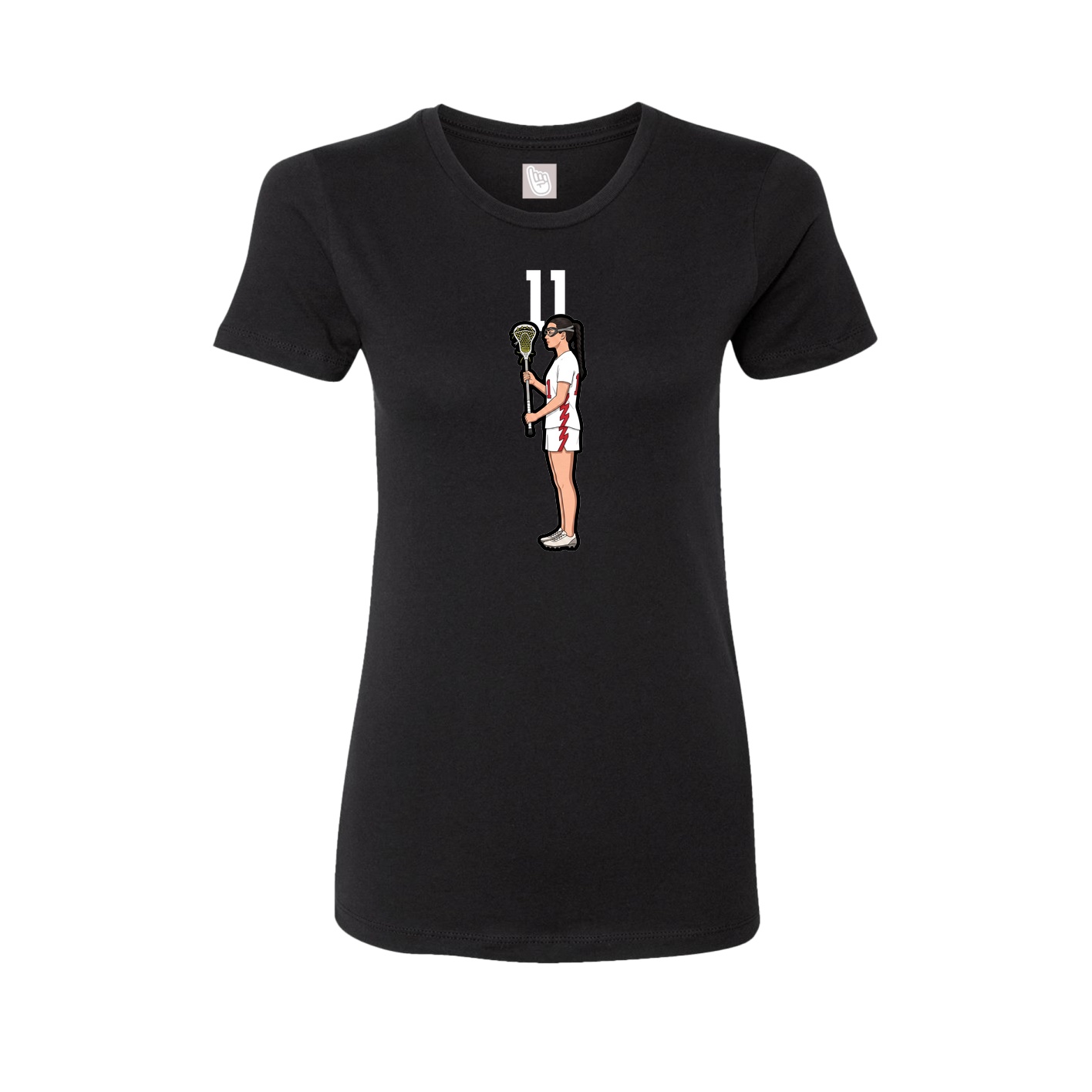 Fitted Women's Tee — Number Top in Black
