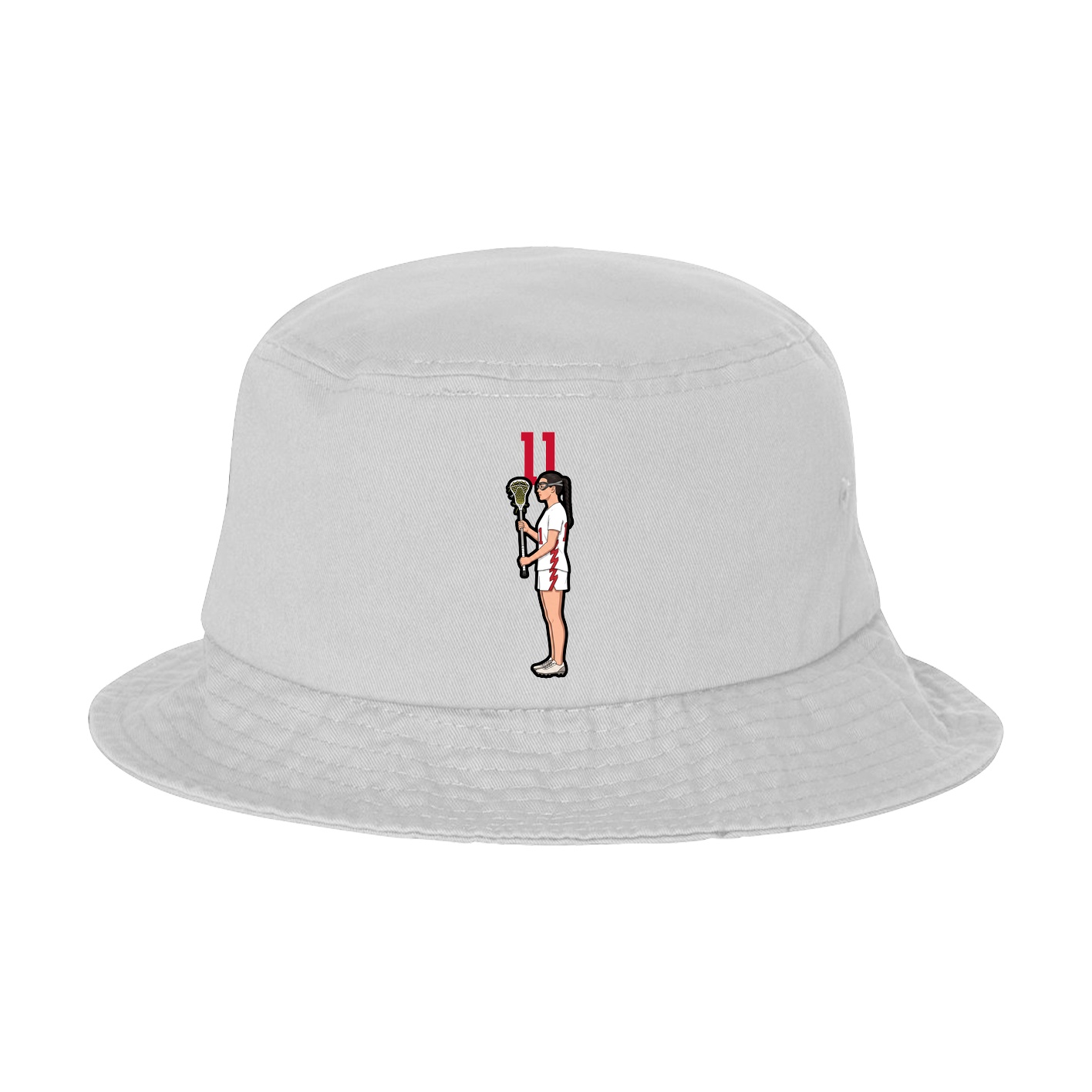 Bucket Cap — Number Top in White