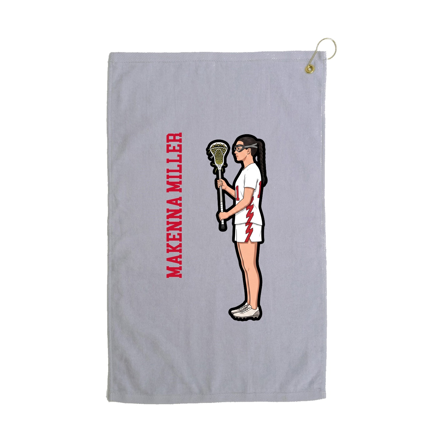 Golf Towel — Name Vertical in Grey