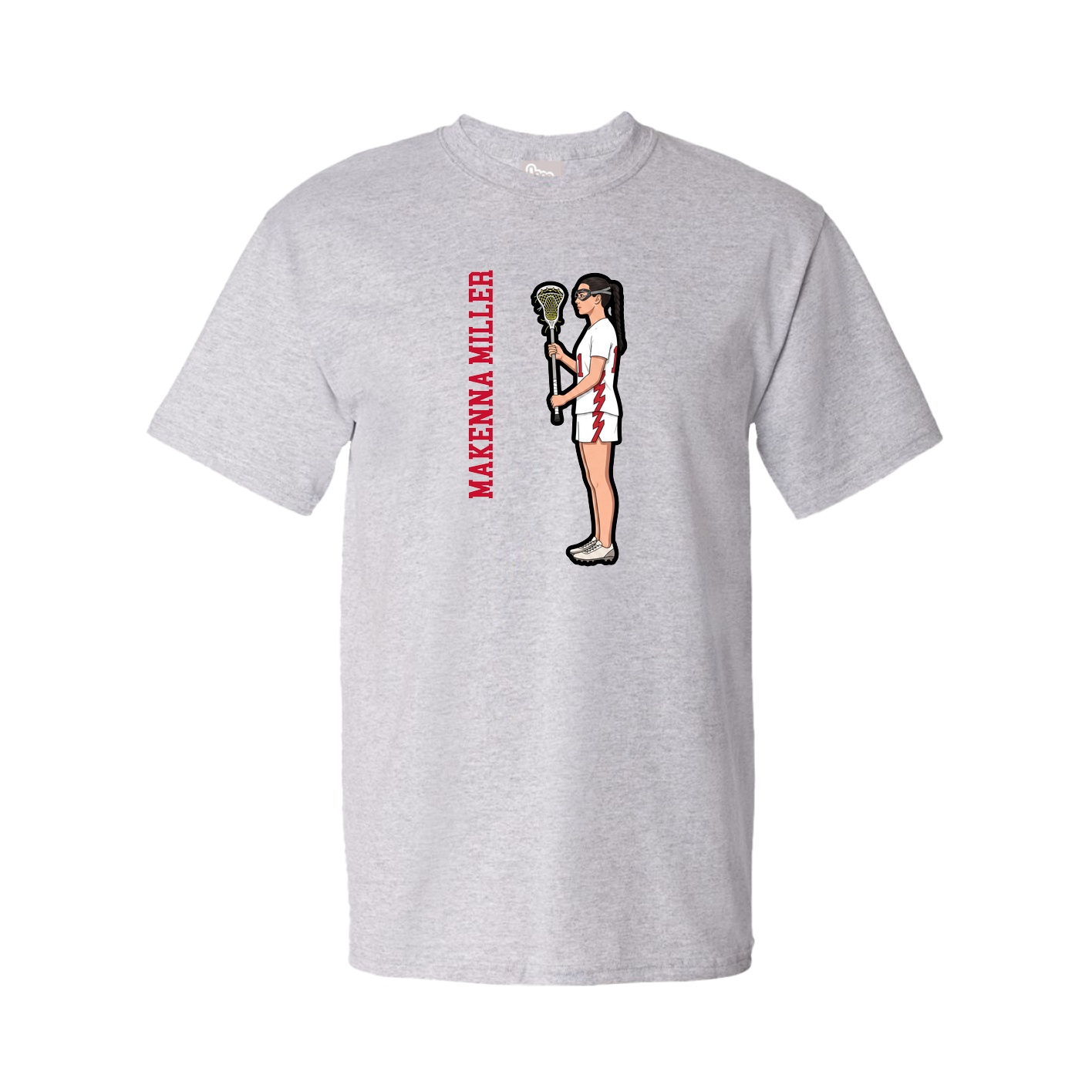 Youth Tee — Name Vertical in Grey
