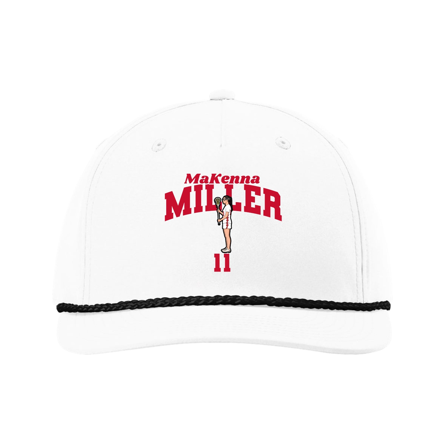 Five-Panel Classic Rope Cap — Signature Arch in White