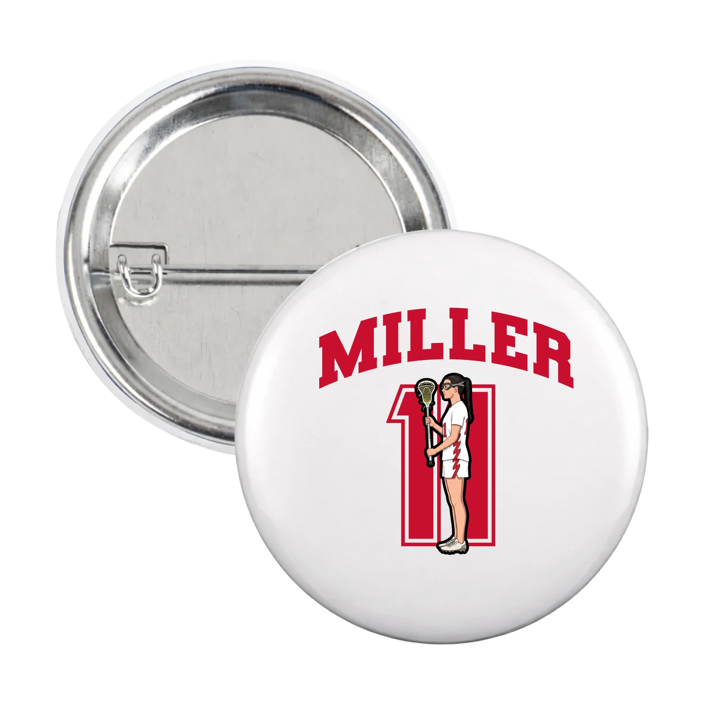 Game Day Button — Number in White