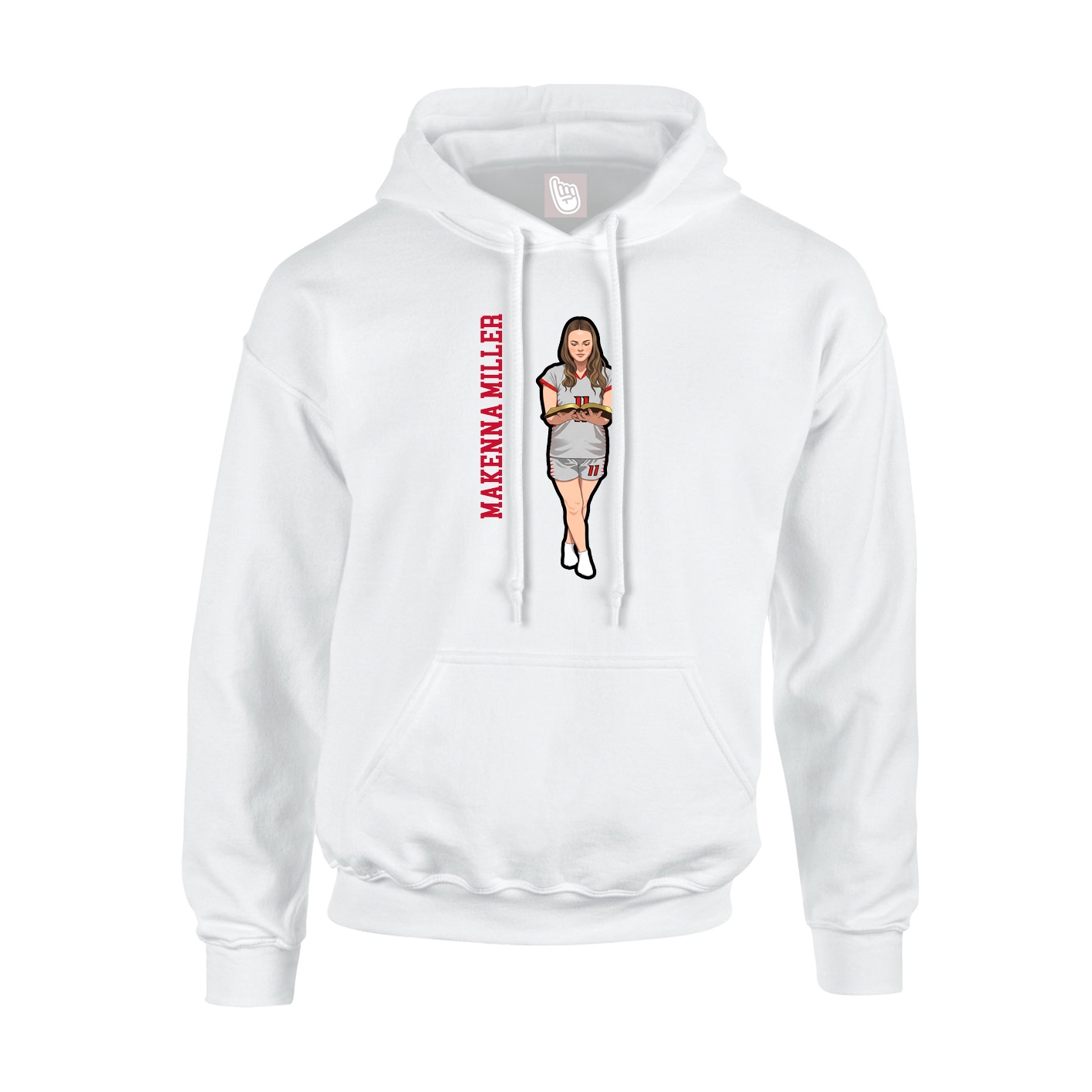 Youth Hoodie — Name Vertical in White