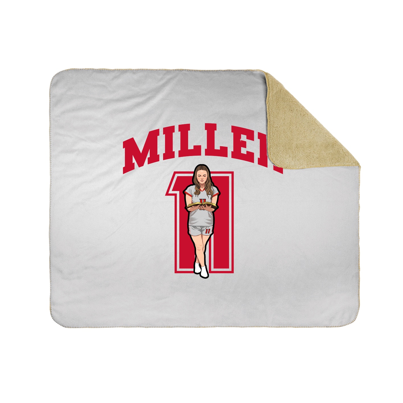 Throw Blanket — Number in White