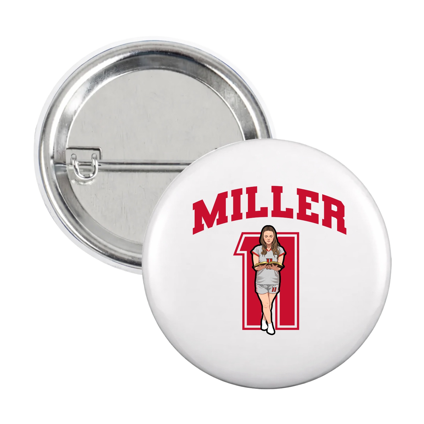Game Day Button — Number in White