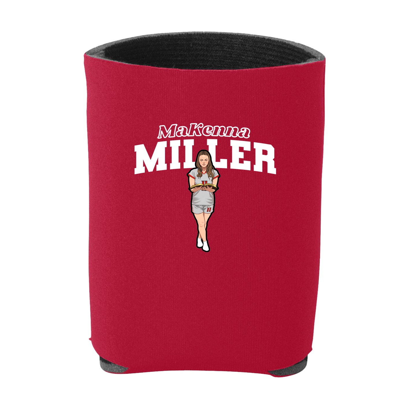 Can Holder — Name Arch in Red