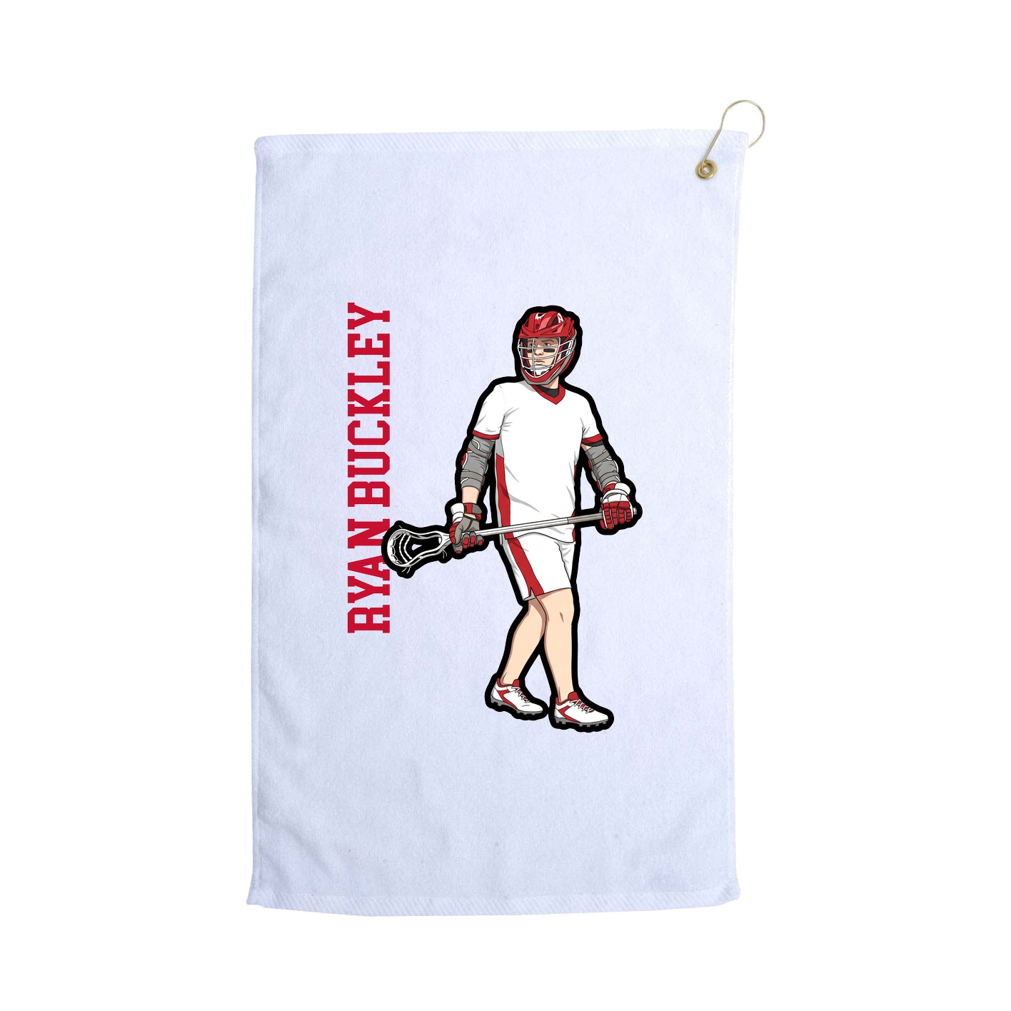 Golf Towel — Name Vertical in White