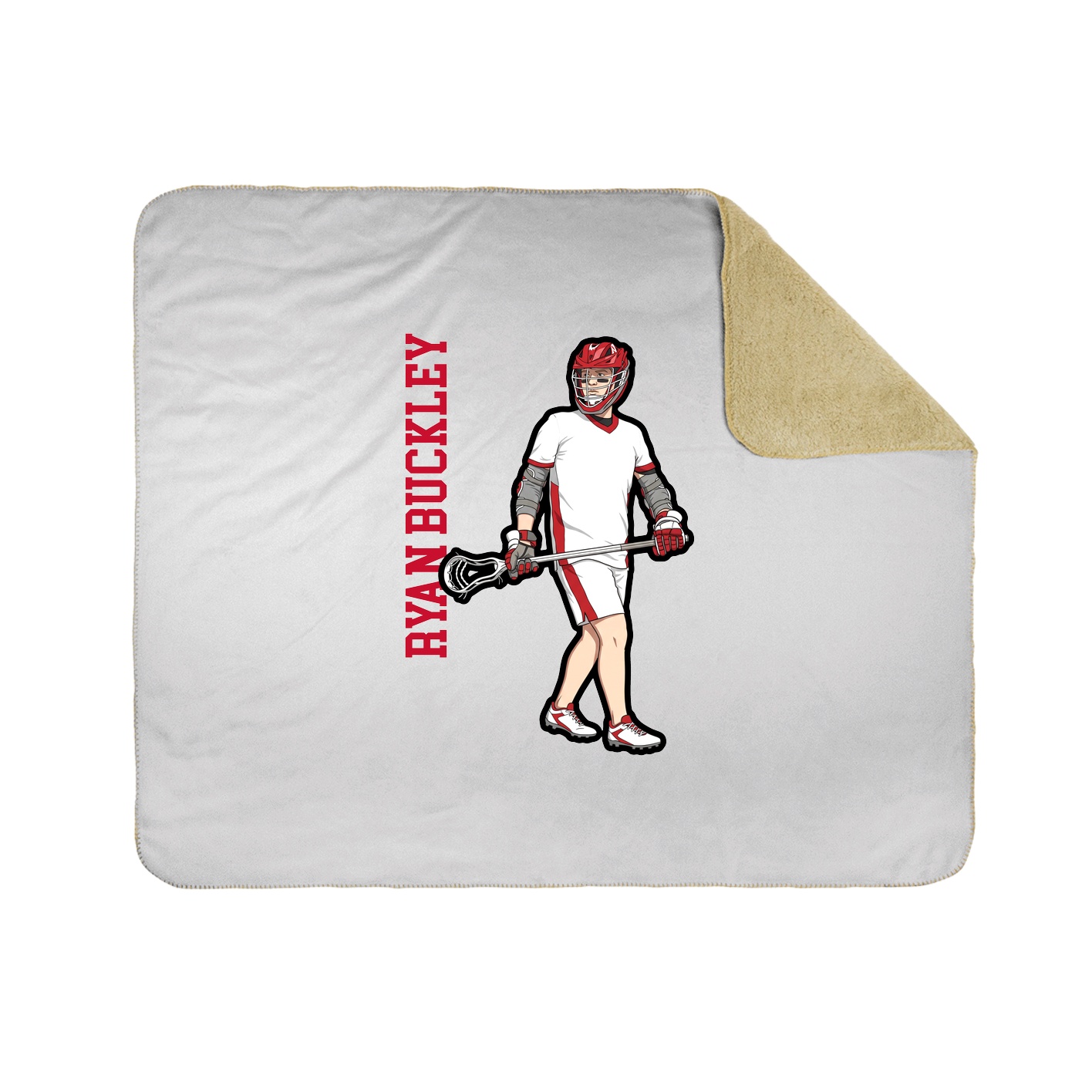 Throw Blanket — Name Vertical in White