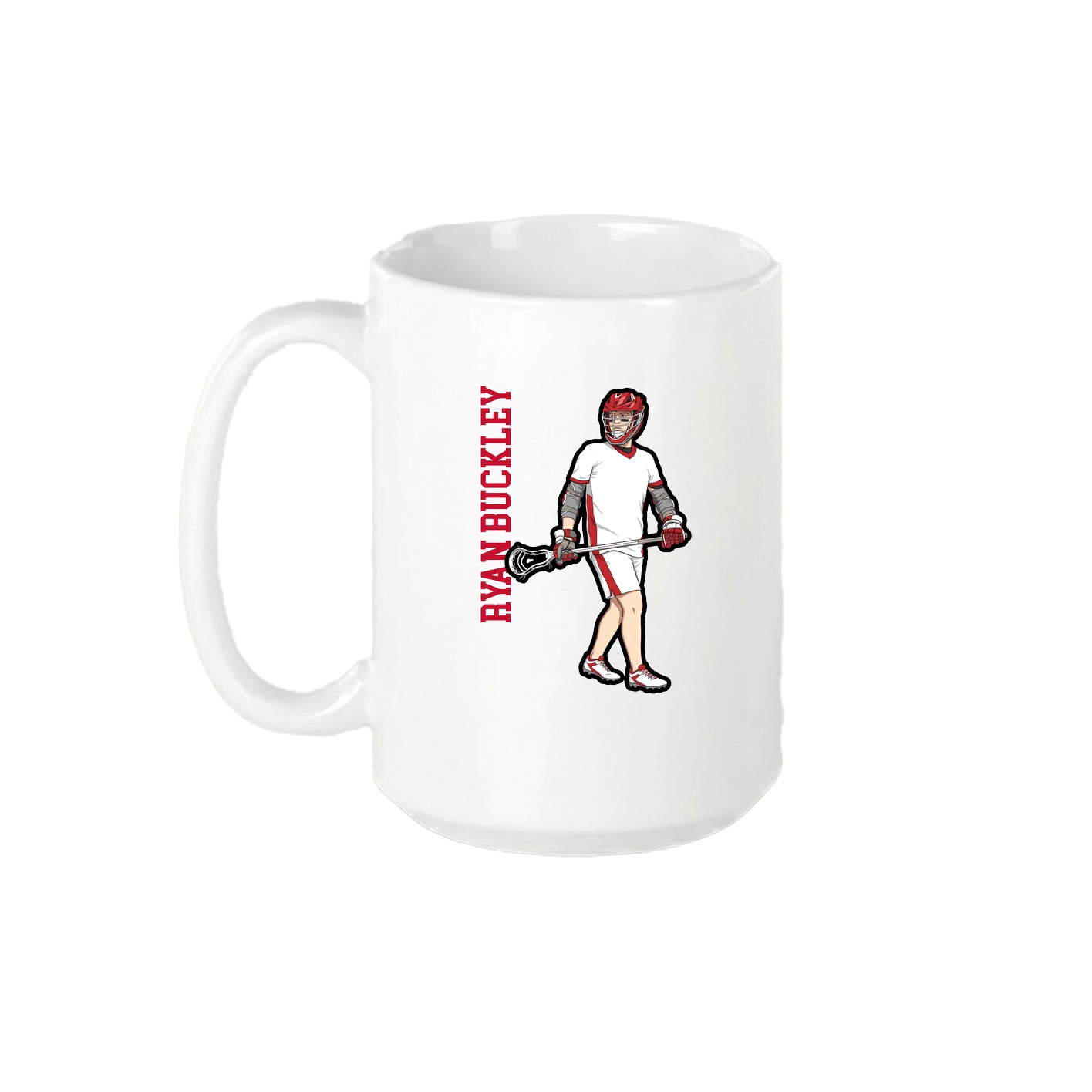 15oz Coffee Mug — Name Vertical in White