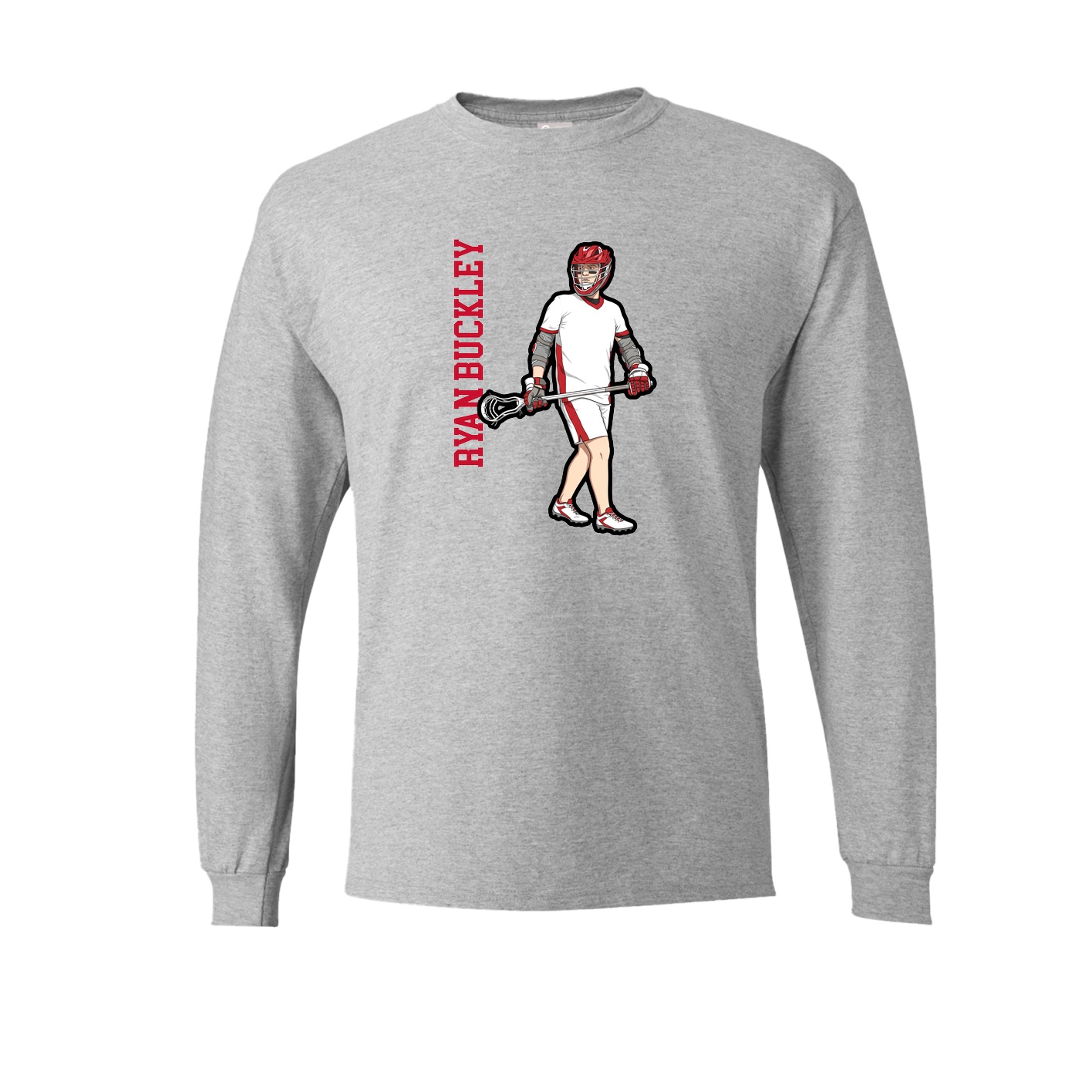 Long Sleeve Tee — Name Vertical in Grey