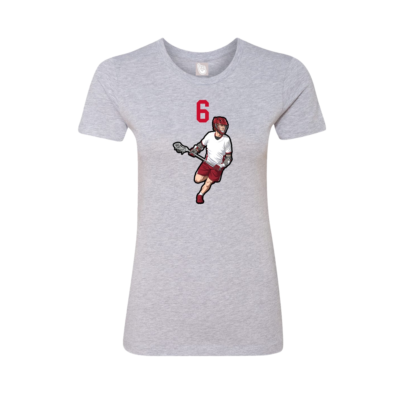 Fitted Women's Tee — Number Top in Grey