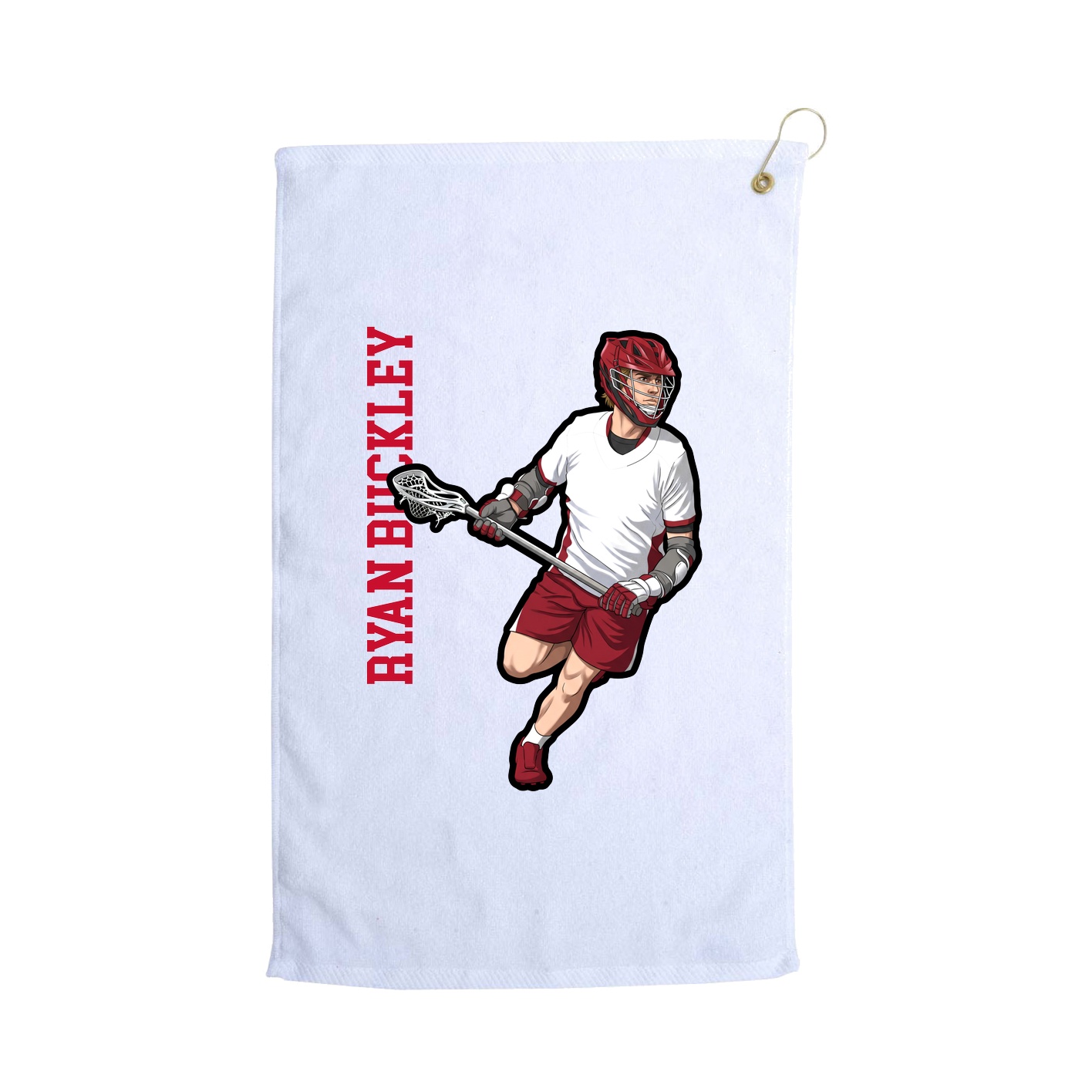 Golf Towel — Name Vertical in White