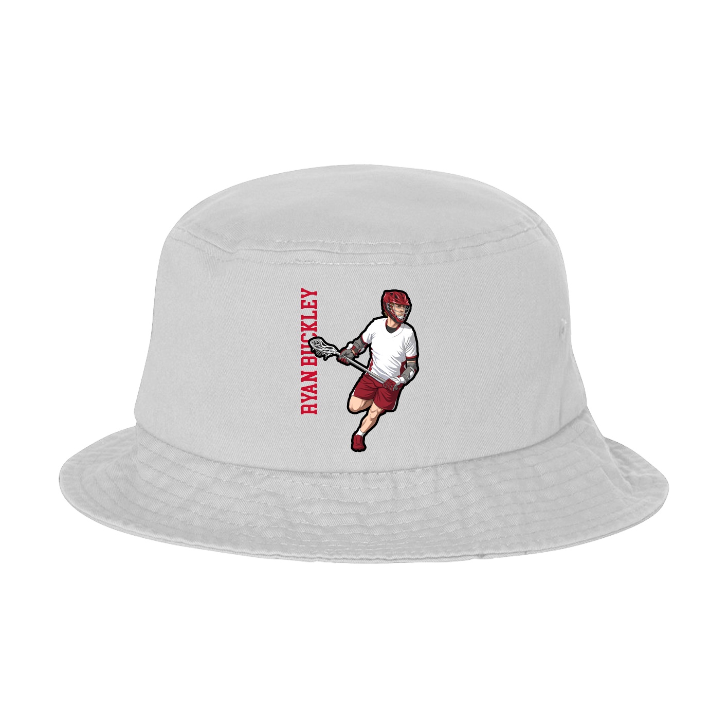 Bucket Cap — Name Vertical in White
