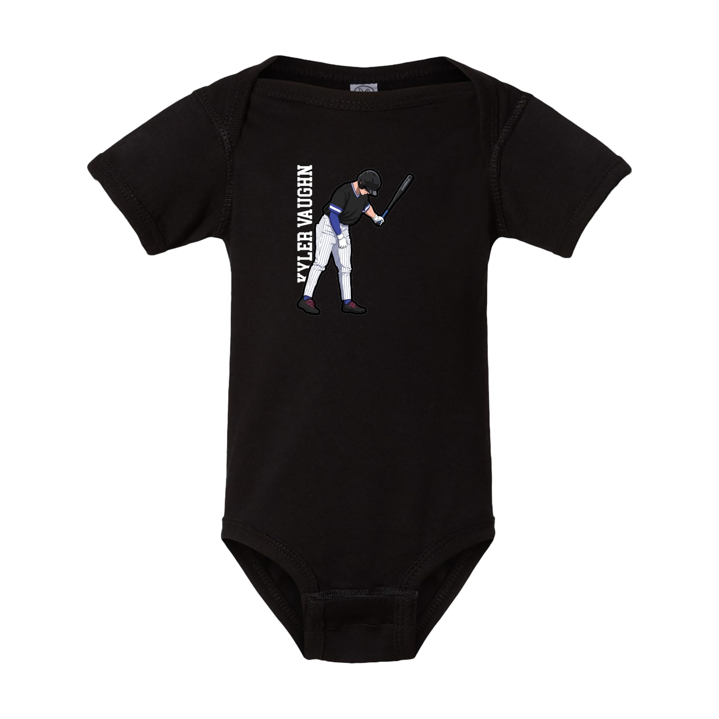 Baby Onesie — Name Vertical in Black