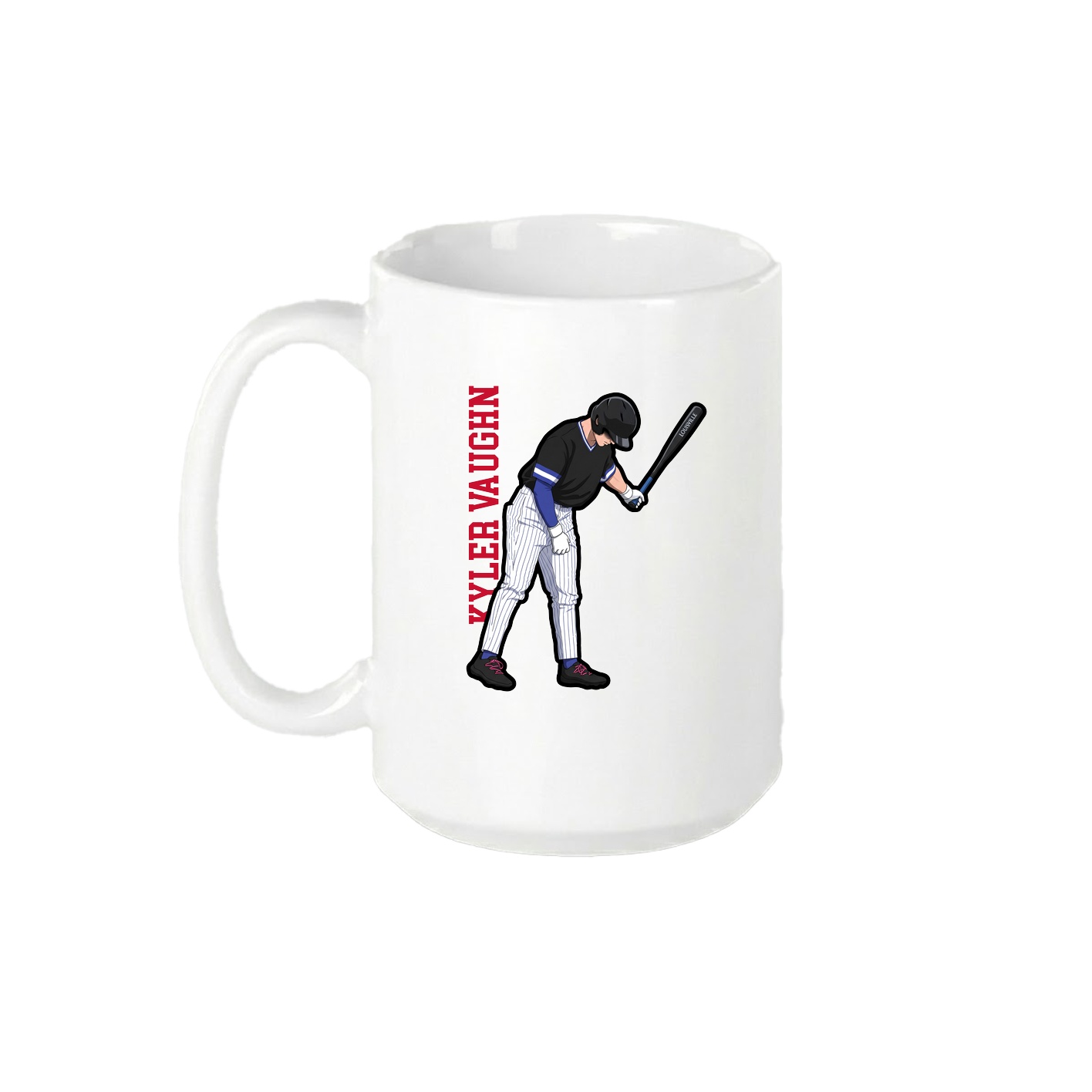 15oz Coffee Mug — Name Vertical in White