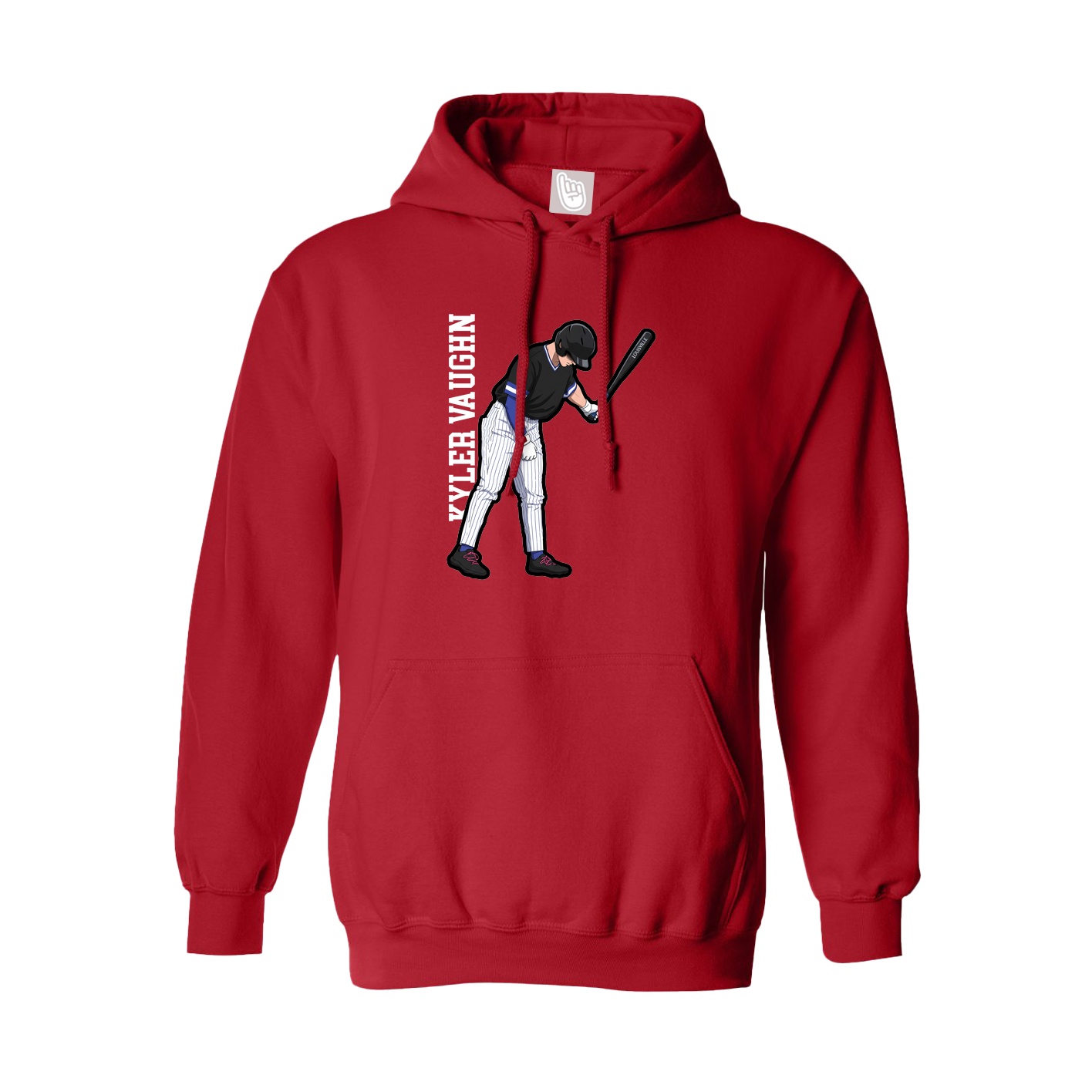 Hoodie — Name Vertical in Red