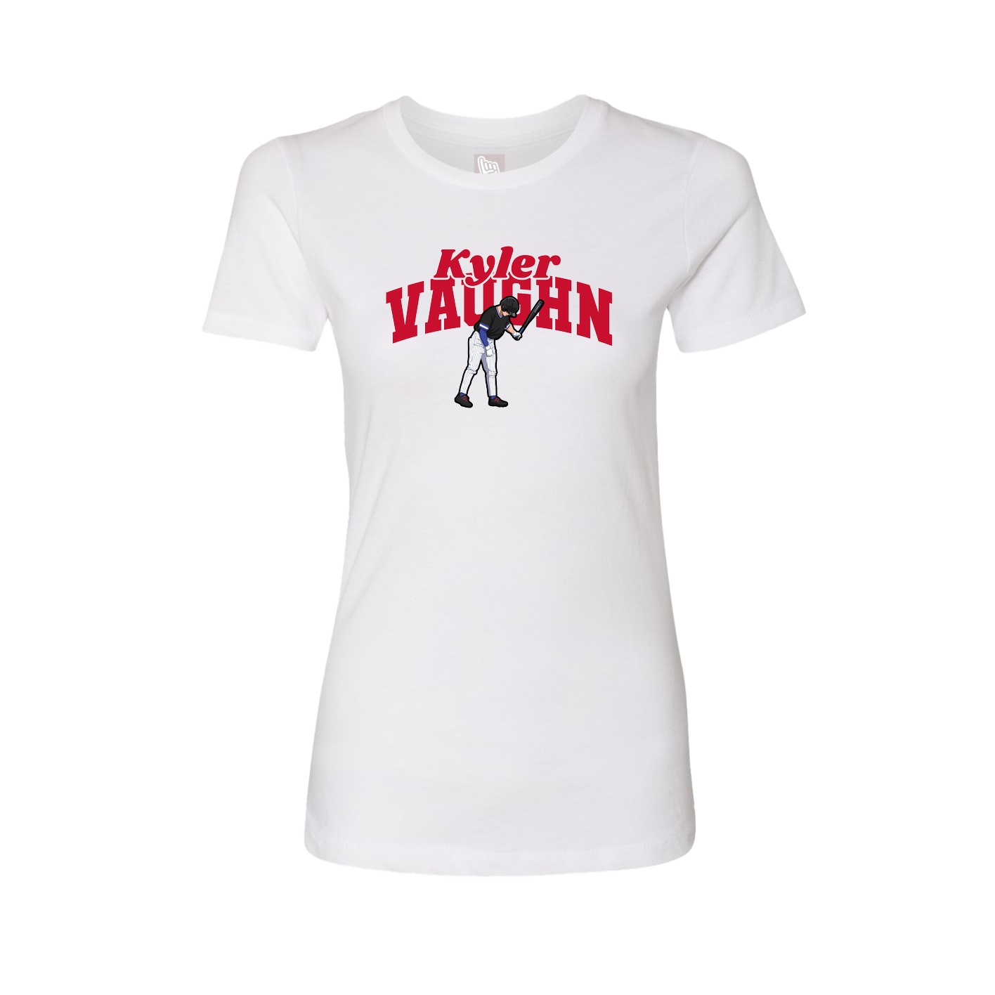 Fitted Women's Tee — Signature Arch in White