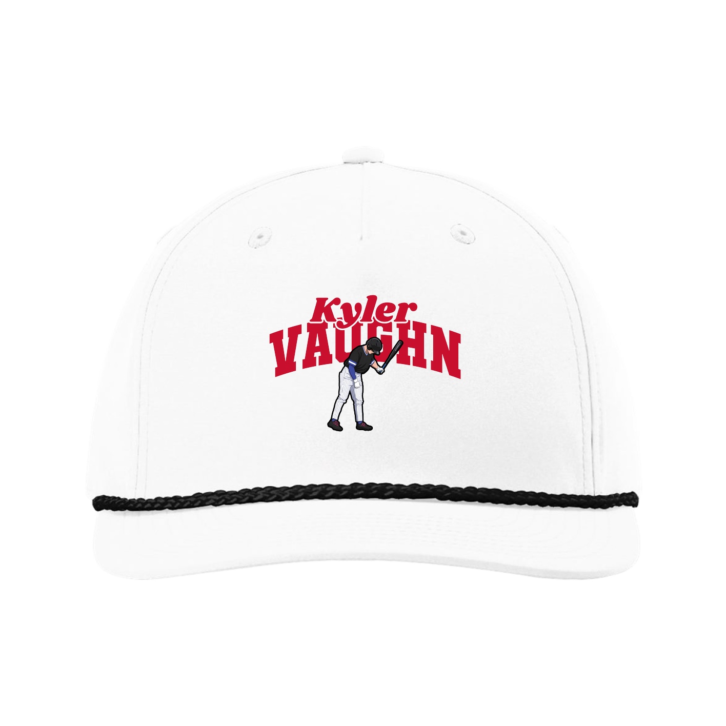 Five-Panel Classic Rope Cap — Signature Arch in White