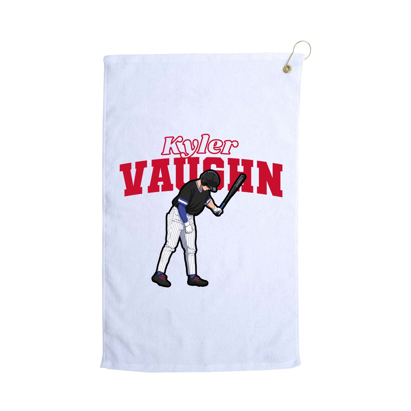 Golf Towel — Name Arch in White