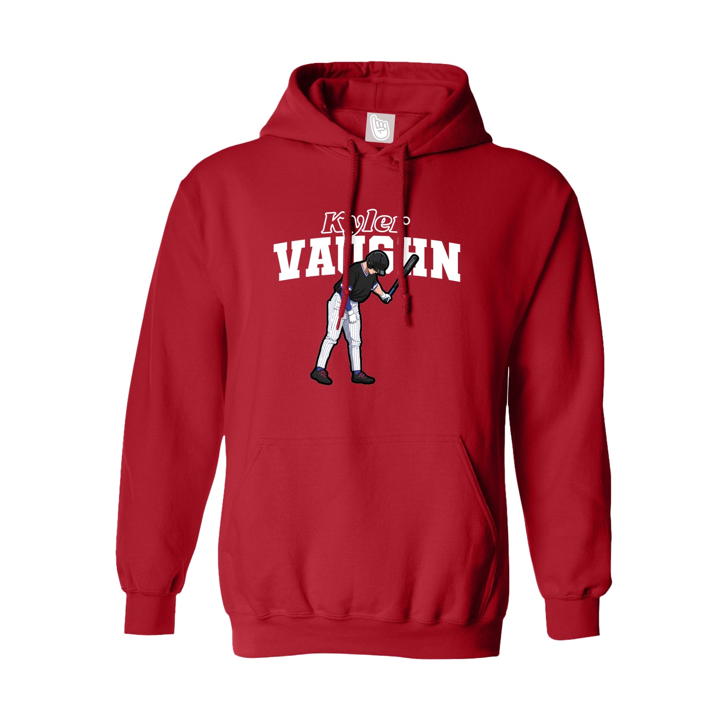 Youth Hoodie — Name Arch in Red
