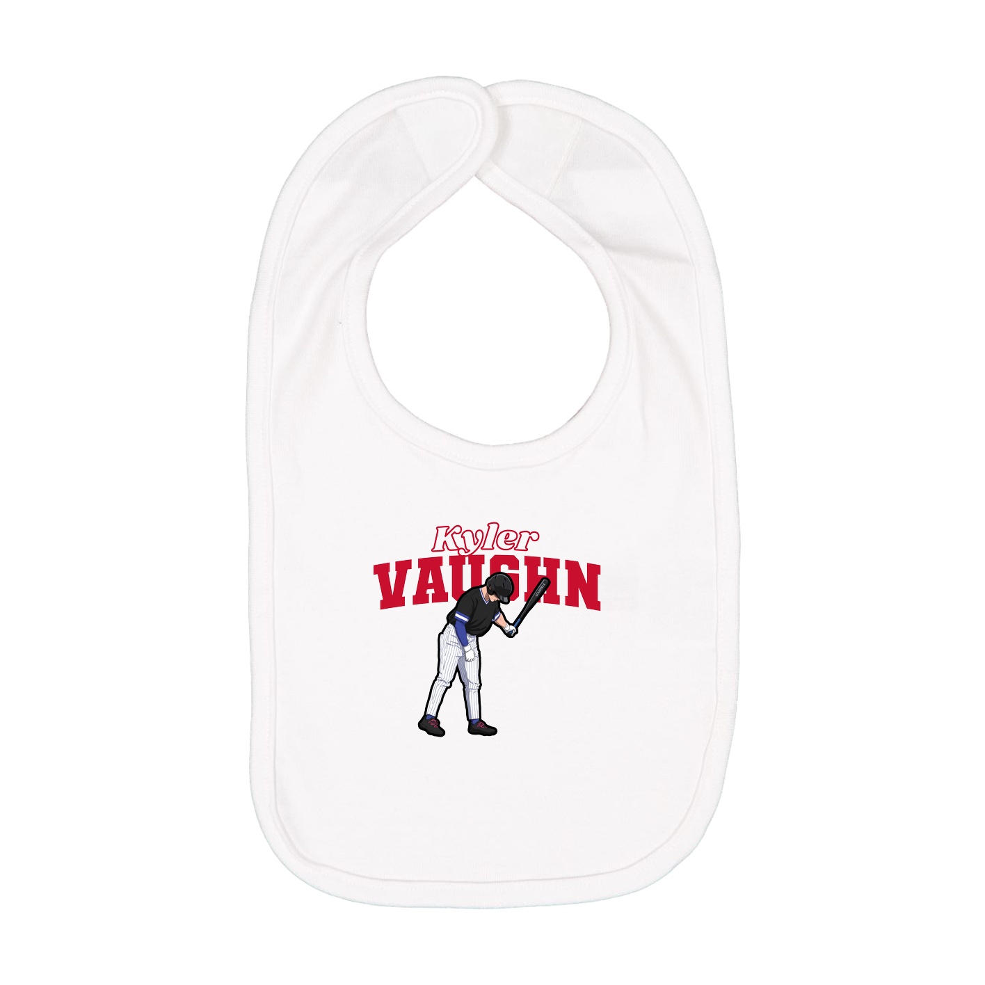 Infant Bib — Name Arch in White