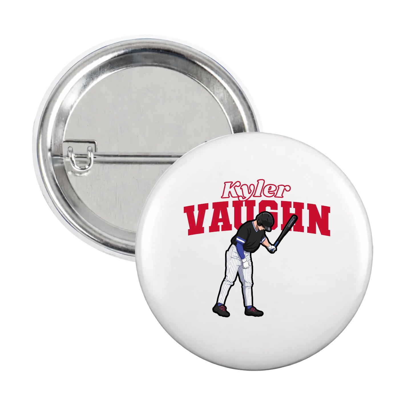 Game Day Button — Name Arch in White